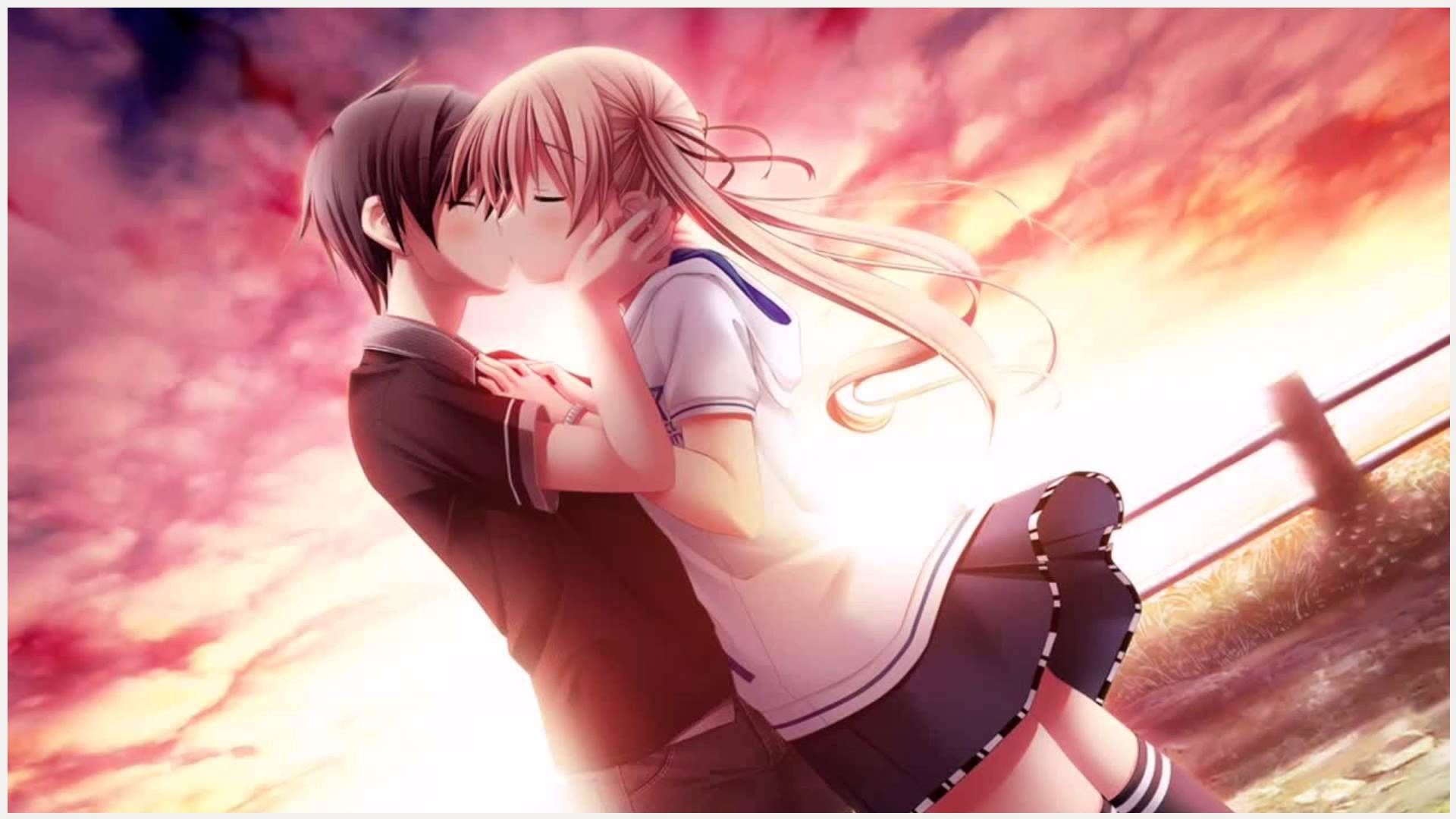 Love Kiss Of Cute Anime Couple Wallpaper Data Src Anime Couples Kissing