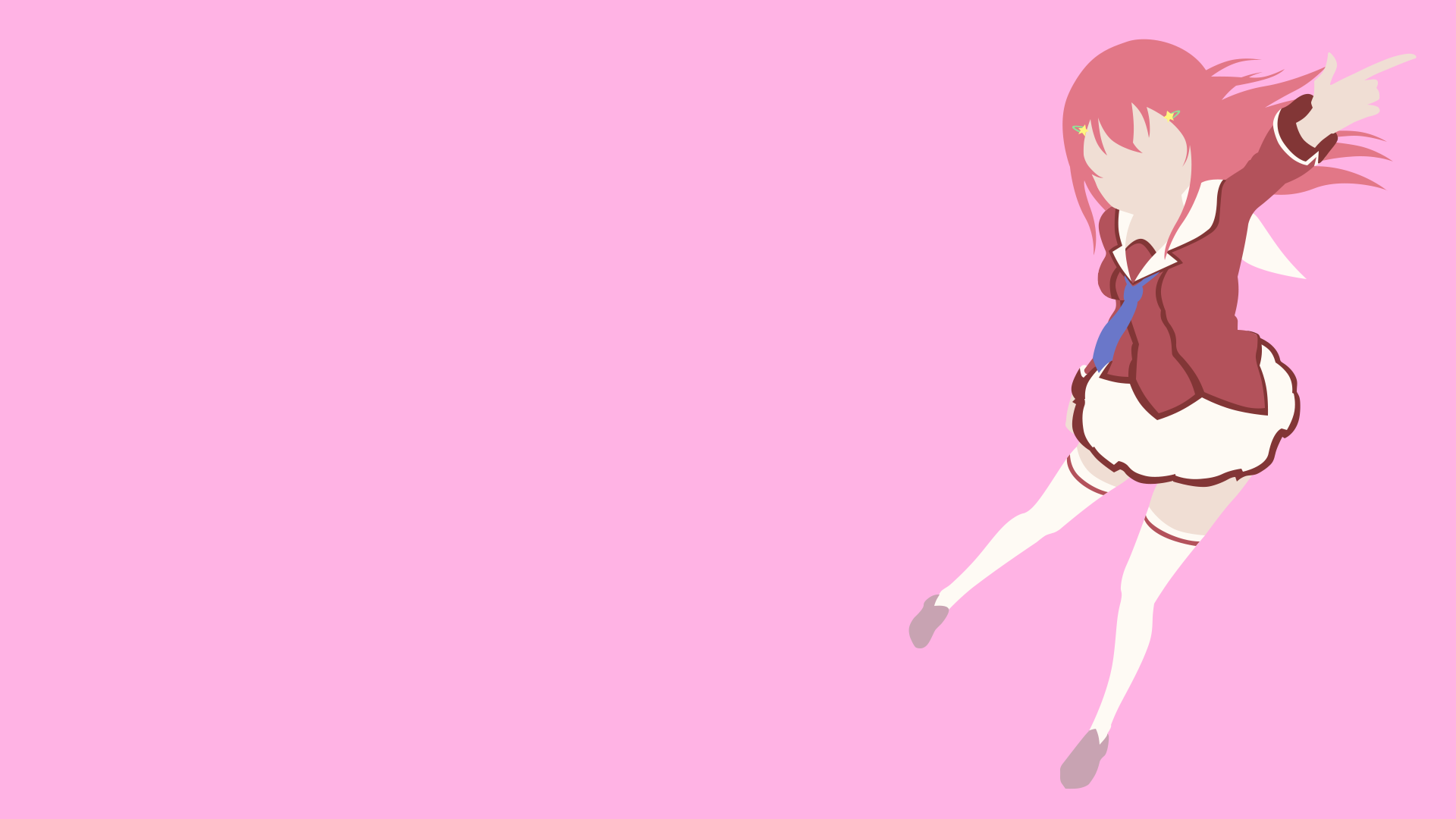Wallpaper, illustration, anime girls, cartoon, Inou Battle wa Nichijou kei no Naka de, Tomoyo Kanzaki, pink, hand 1920x1080