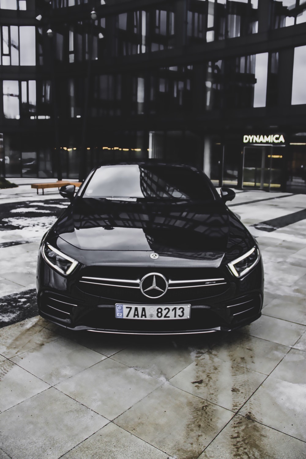 Black Mercedes Benz Vehicle Parked Outside Dynamica Building Photo