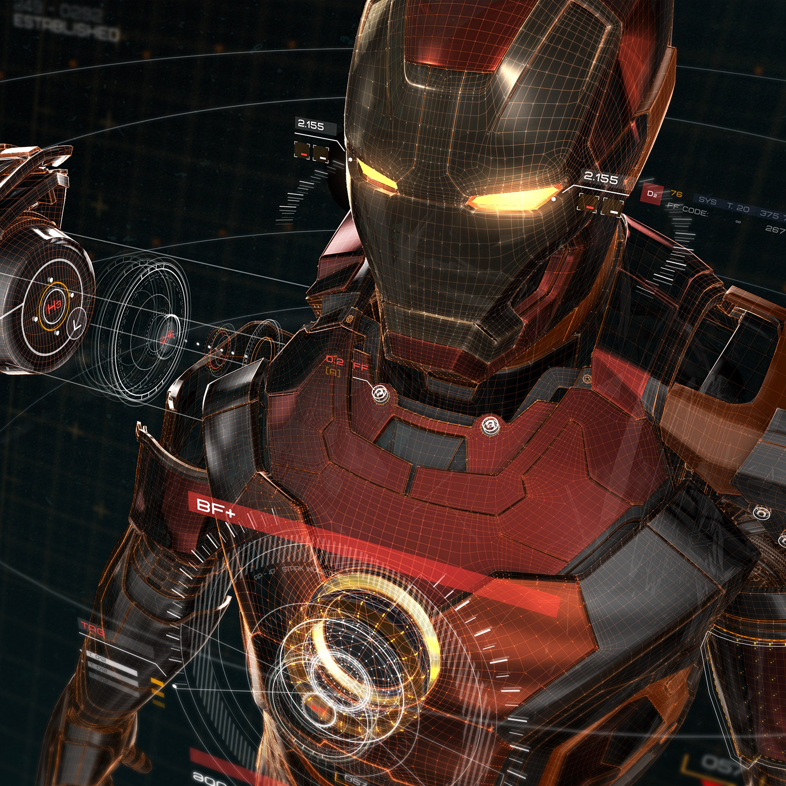 Android wallpaper. ironman 3D red game avengers art illustration hero