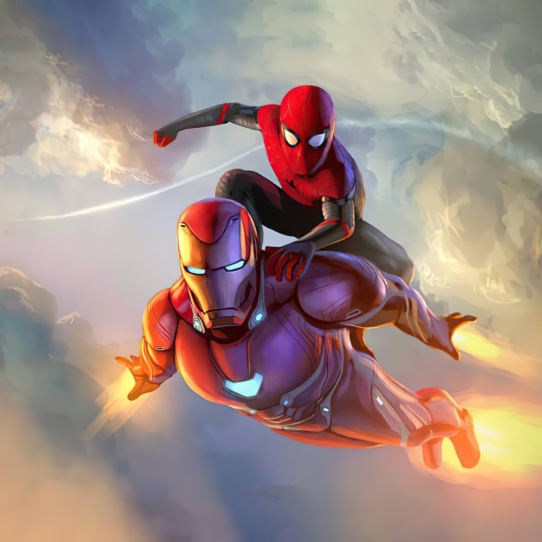 Iron Man Spider Man Come Together iPad Air HD 4k Wallpaper, Image, Background, Photo and Picture