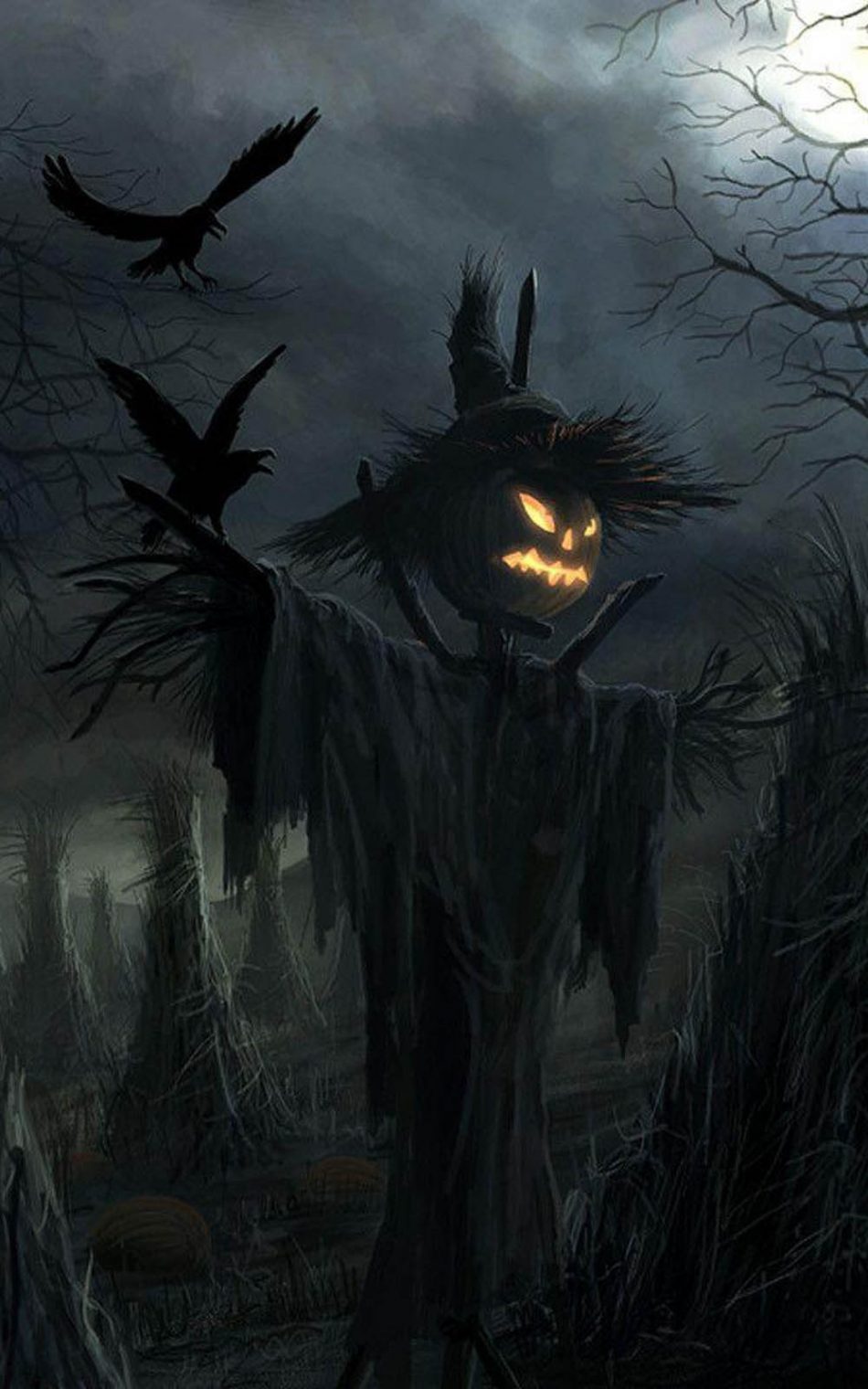 Scary Halloween Scarecrow HD Mobile Wallpaper Halloween Phone Background