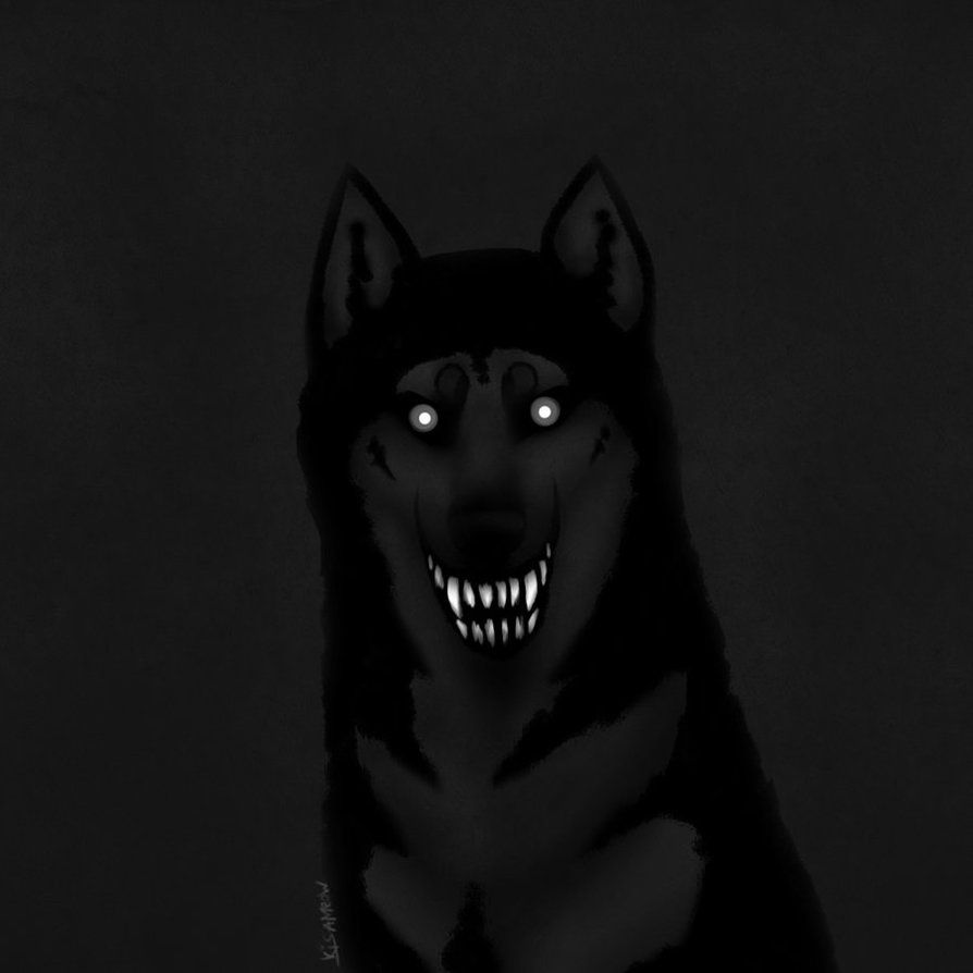 Smile. Cartoon dog drawing, Creepy picture, Creepy background