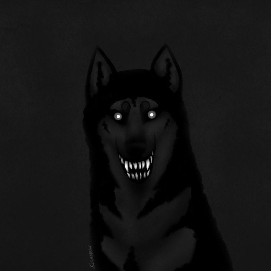 Smile. Cartoon dog drawing, Creepy picture, Creepy background