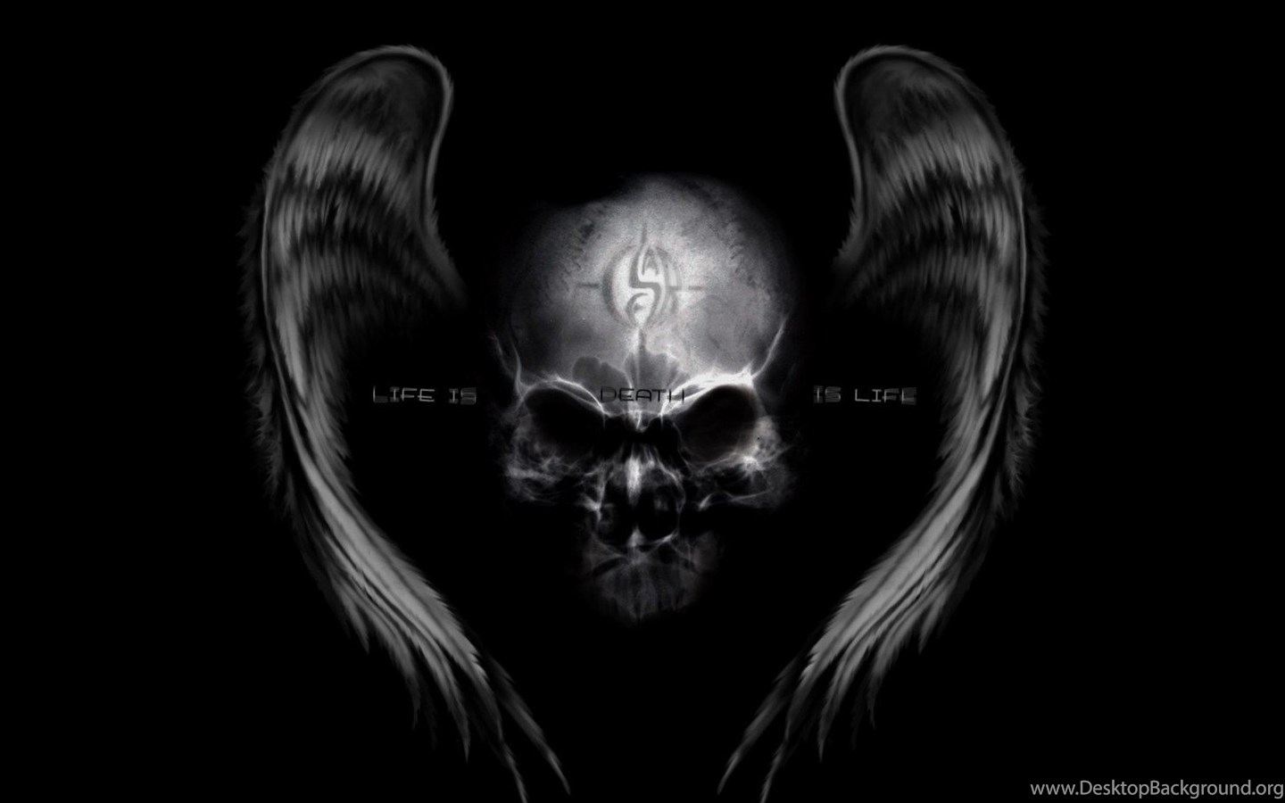 Skull Demon Angel Occult Dark Wallpaper Desktop Background