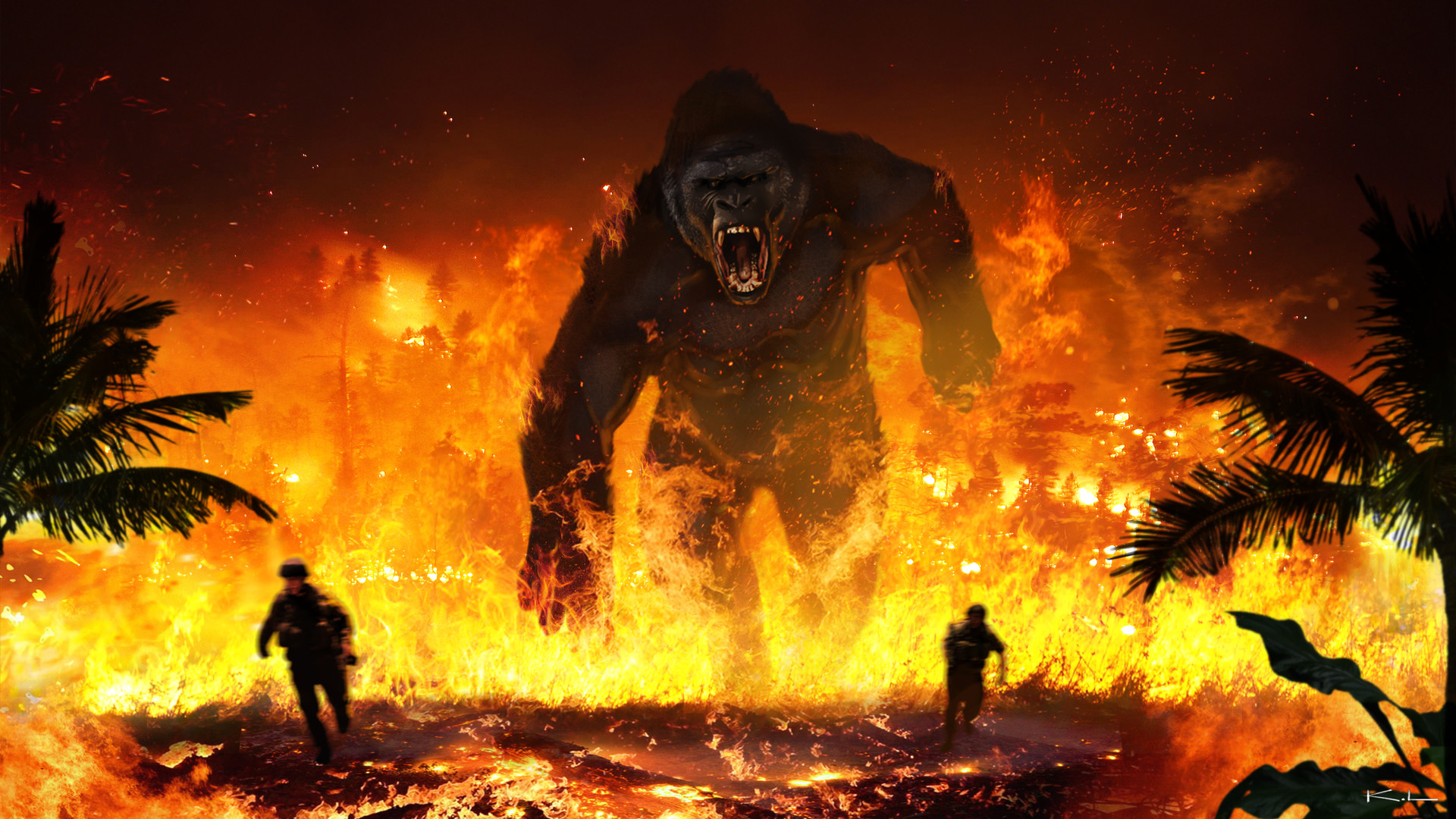 Wallpaper Of Fire, King Kong, Kong Skull Island Background Kong Skull Island