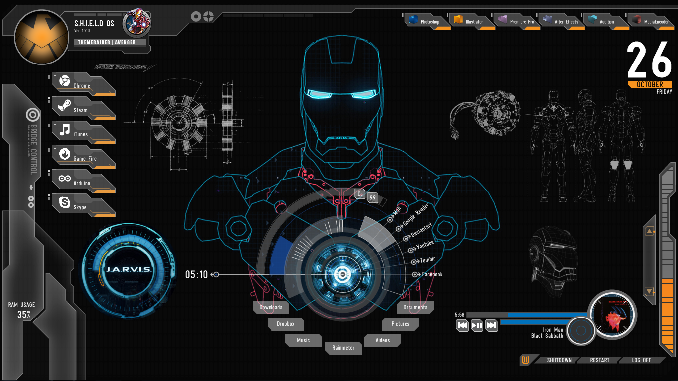 SHIELD Iron Man Theme for Windows 10