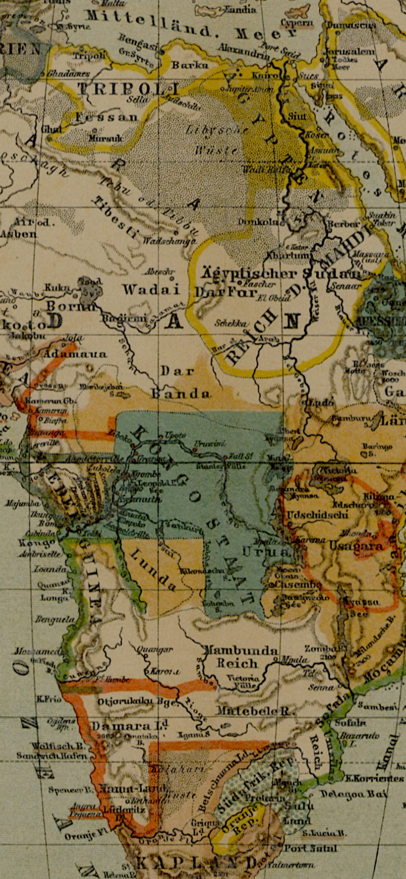 Vintage Africa Map Wallpaper