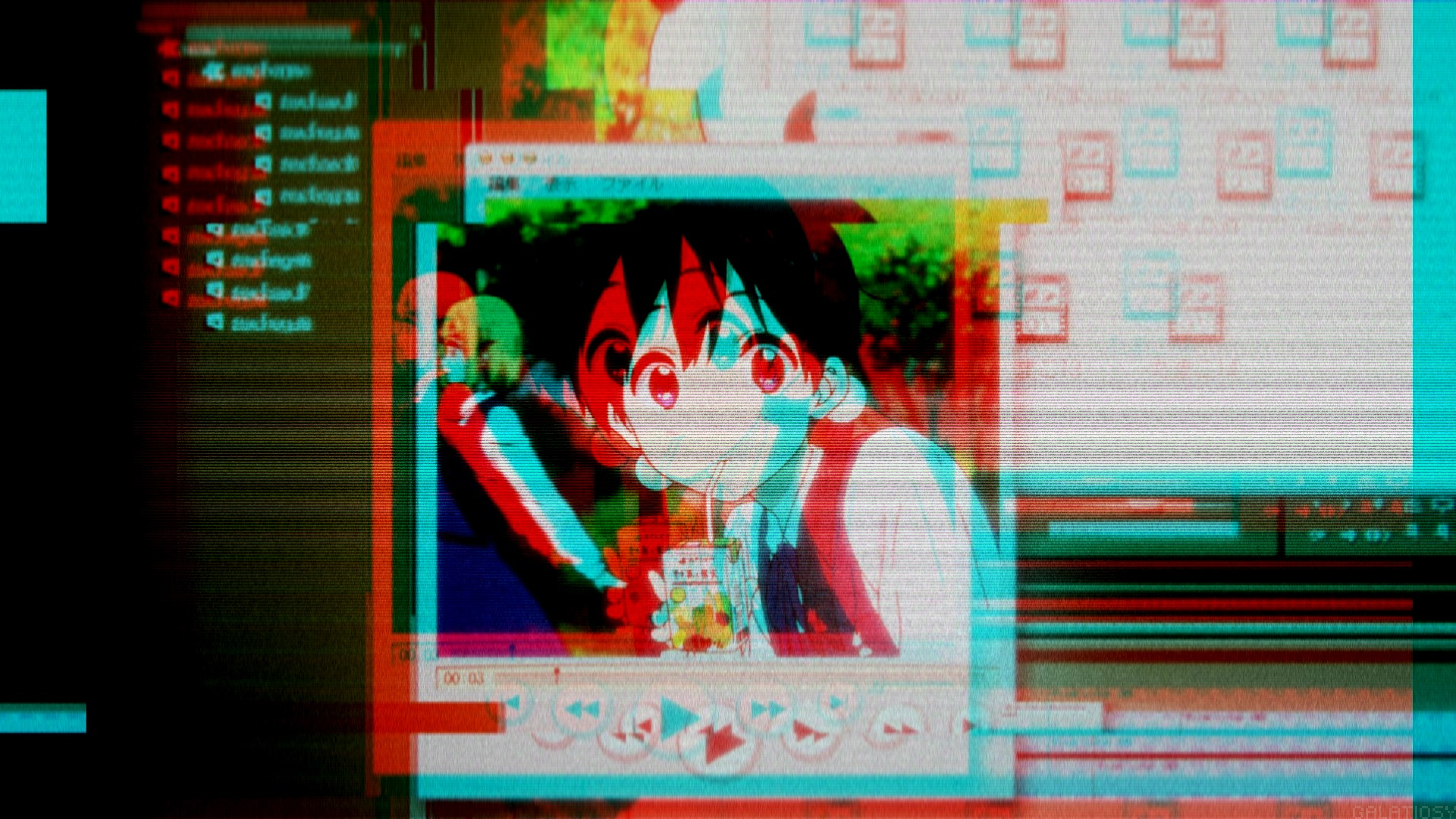 Anime Girl Vhs Glitch 4k Ultra HD Wallpaper Anime Girl