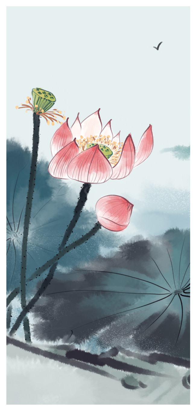 Chinese Lotus Mobile Wallpaper wallpaper background image free download