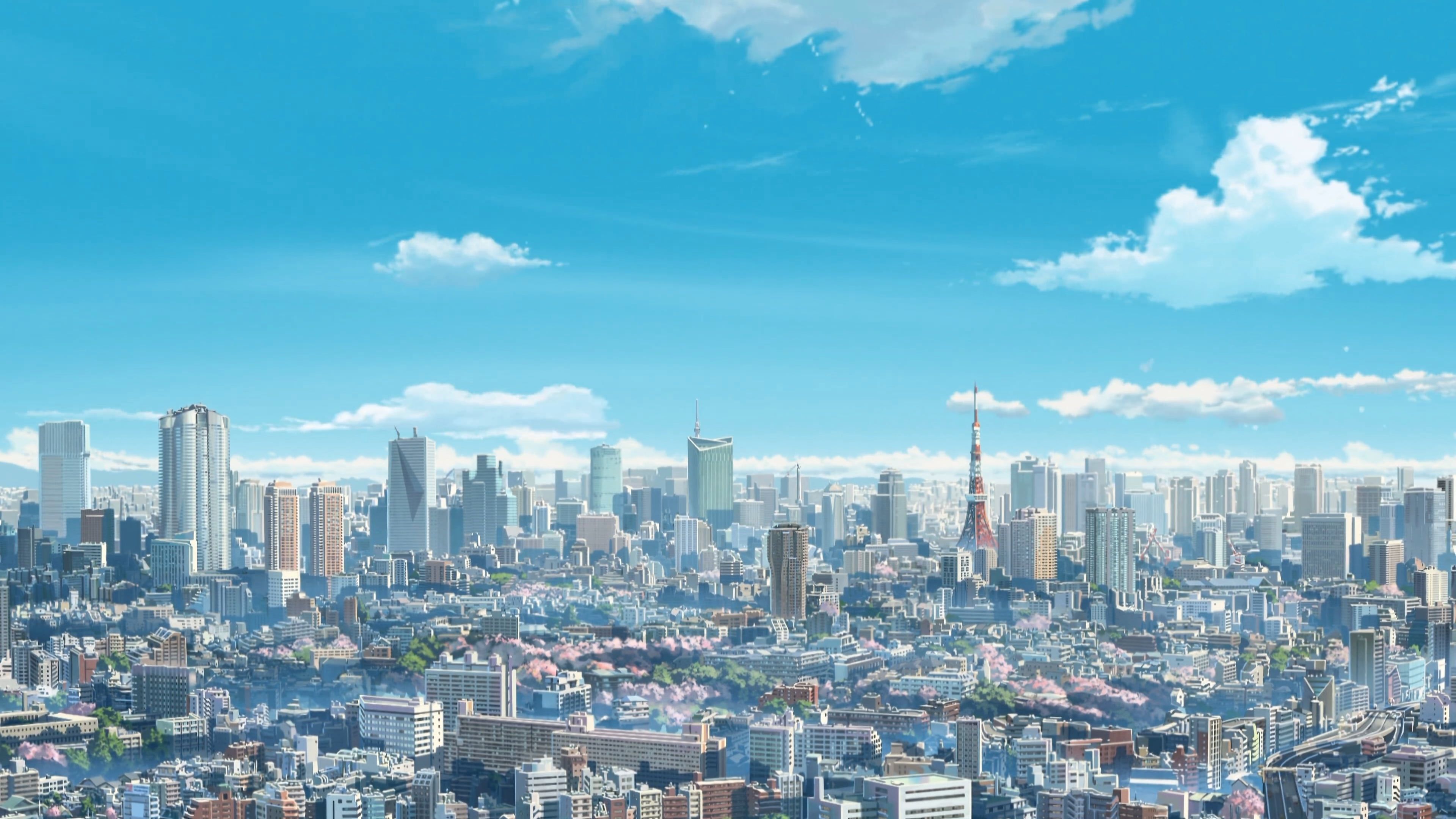 anime skyscraper wallpaper