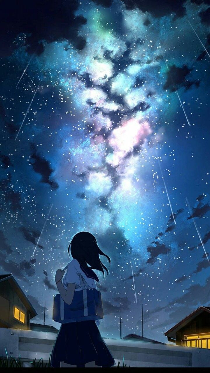 Anime night sky ideas. anime scenery, animation art, anime art