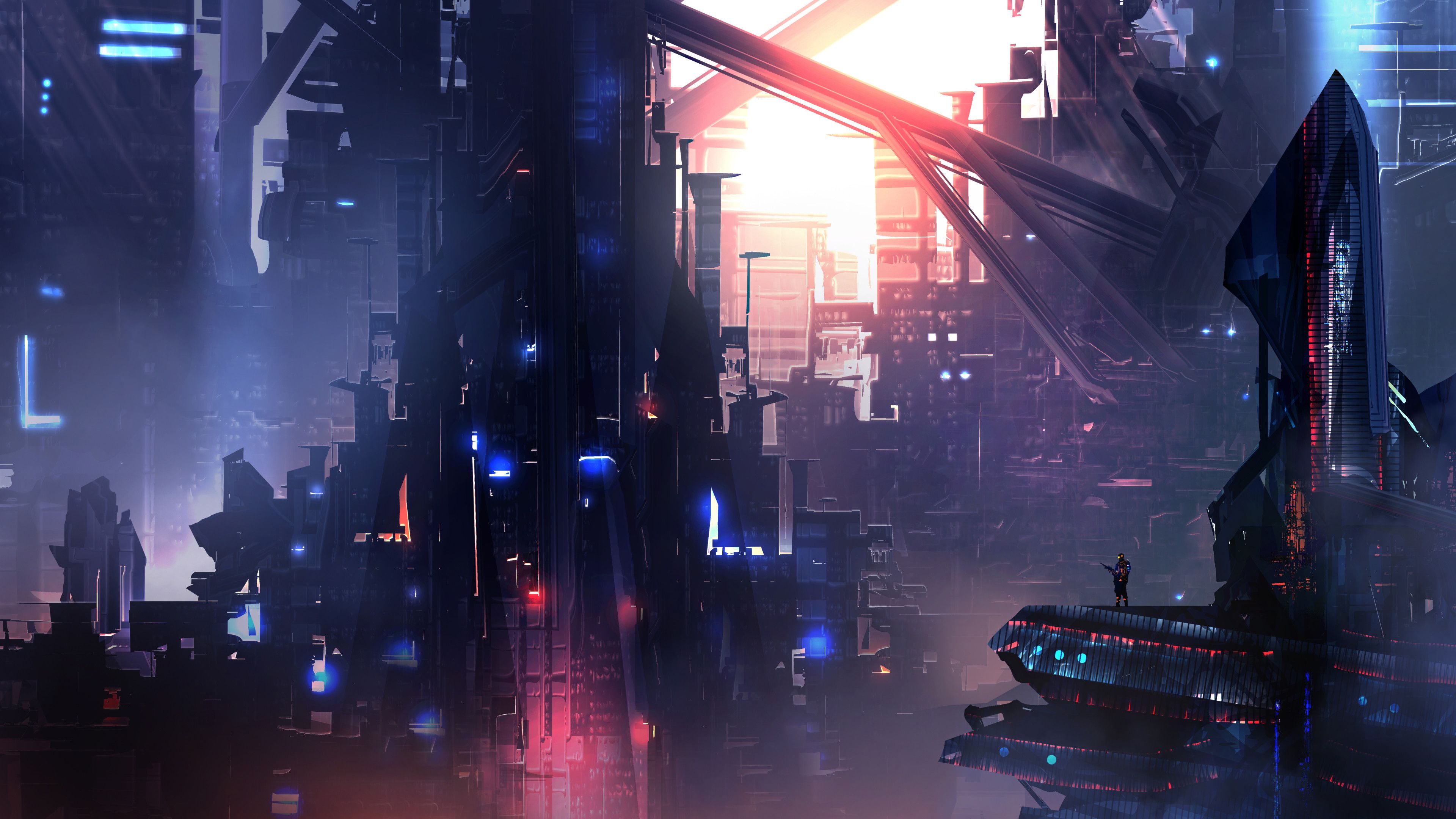 Futuristic Cyberpunk Live Wallpaper - free download