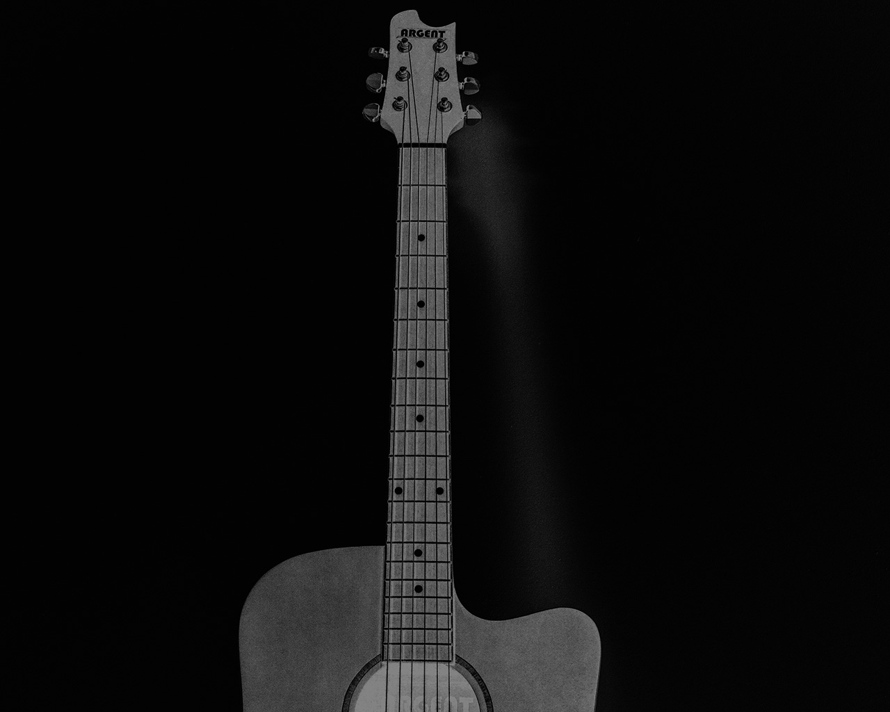Guitar Art Bw Dark Music Song Black Wallpaper