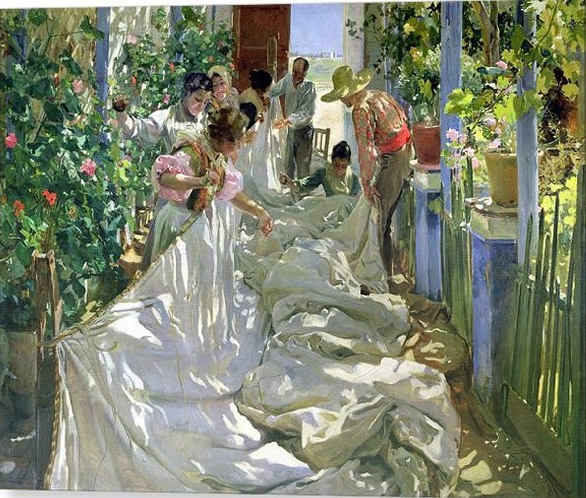 Sewing the Sail by Joaquín Sorolla y Bastida