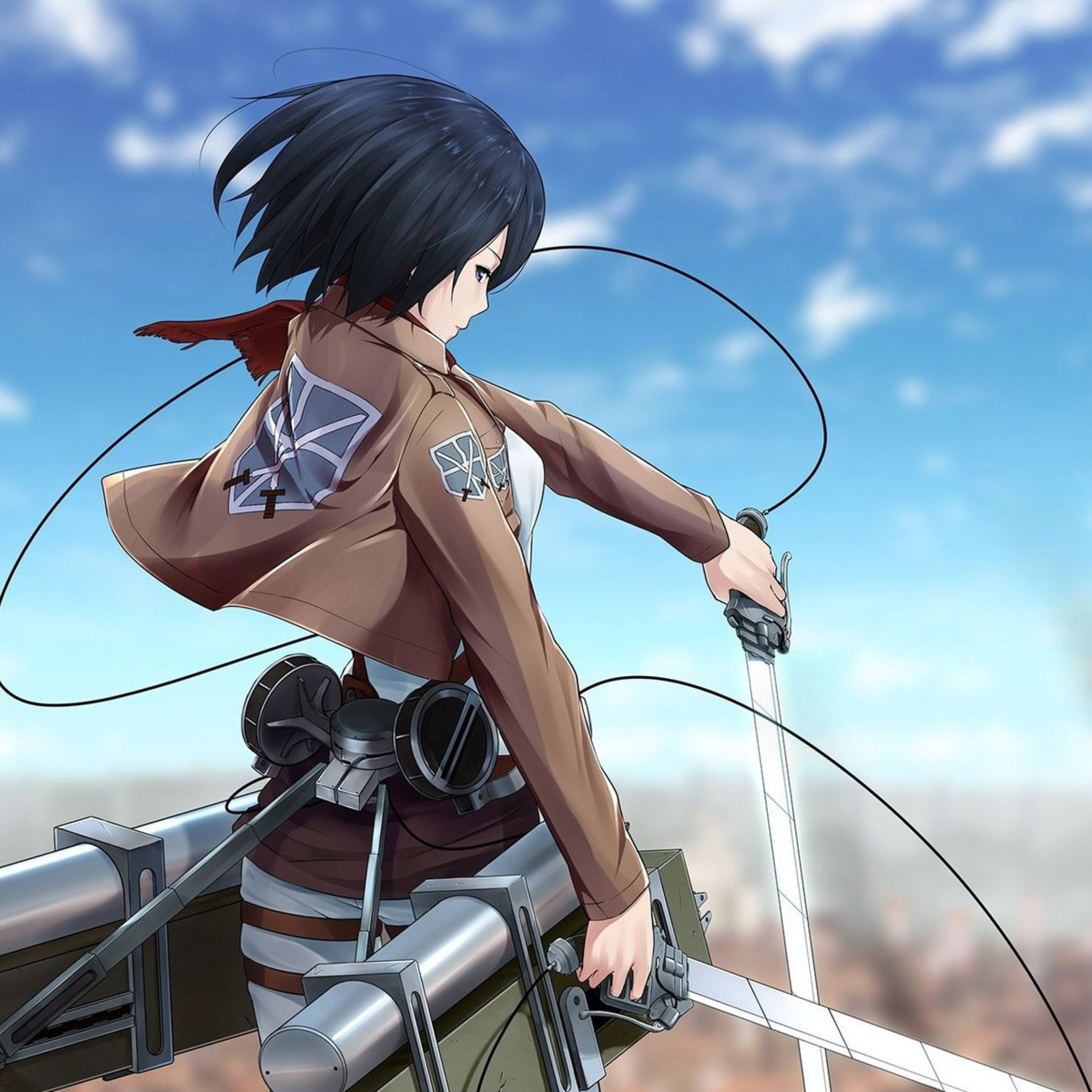 Mikasa Ackerman on Titan 1 Wallpaper for iPad 3