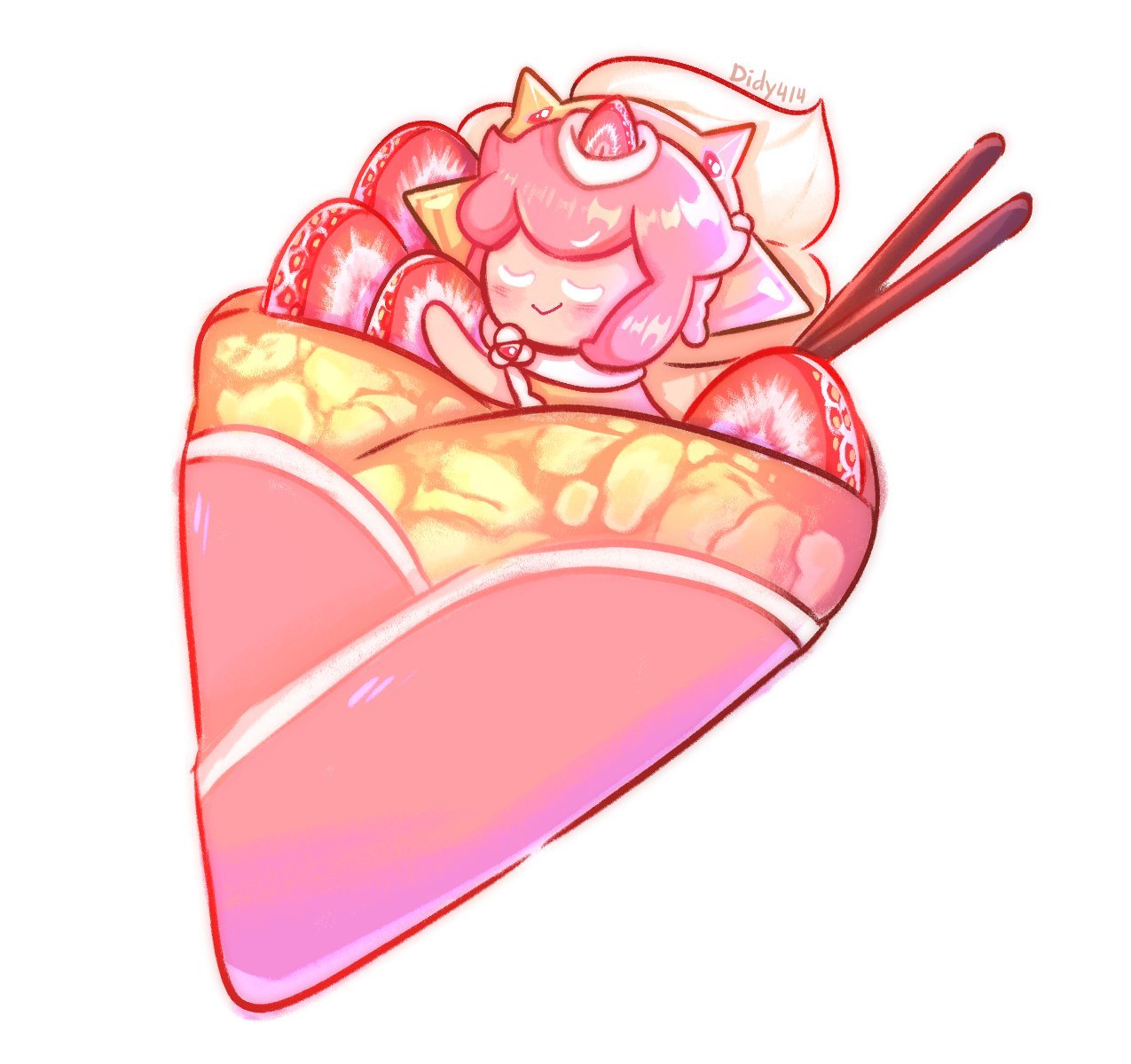 Strawberry Crepe Cookie Run: Kingdom Anime Image Board