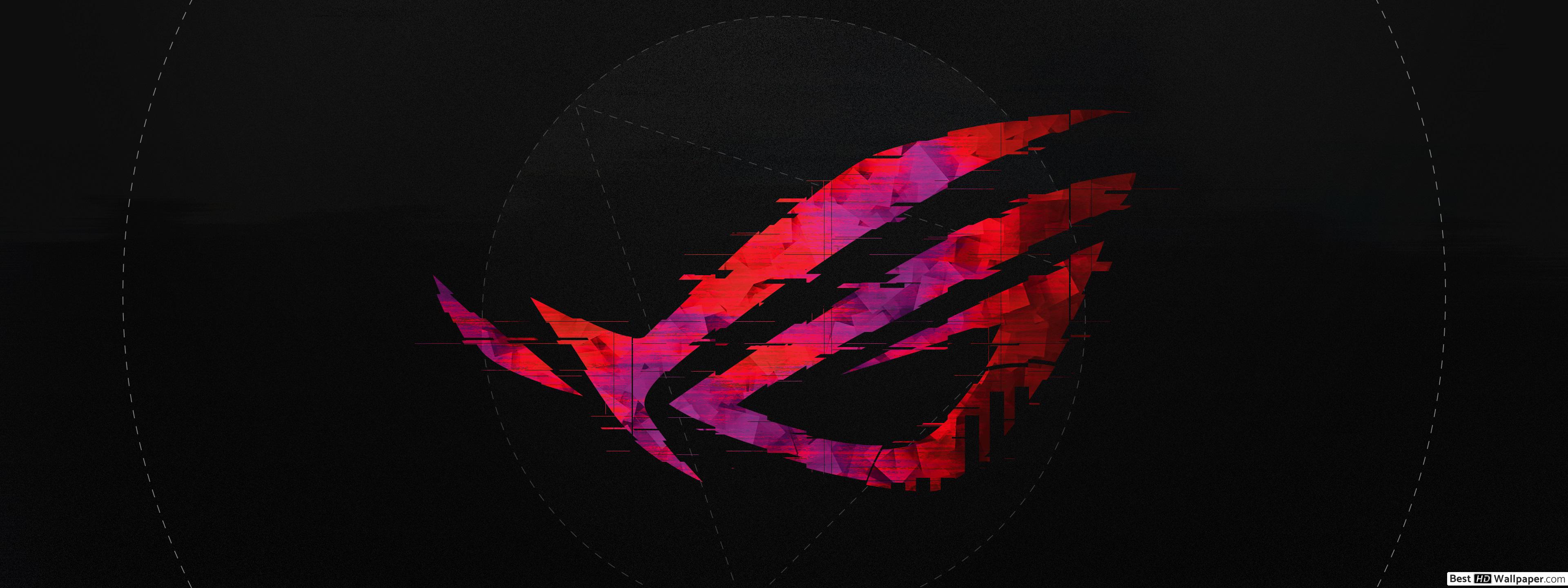 Asus ROG [Republic of Gamers] Dark Glitchy Red LOGO HD wallpaper download