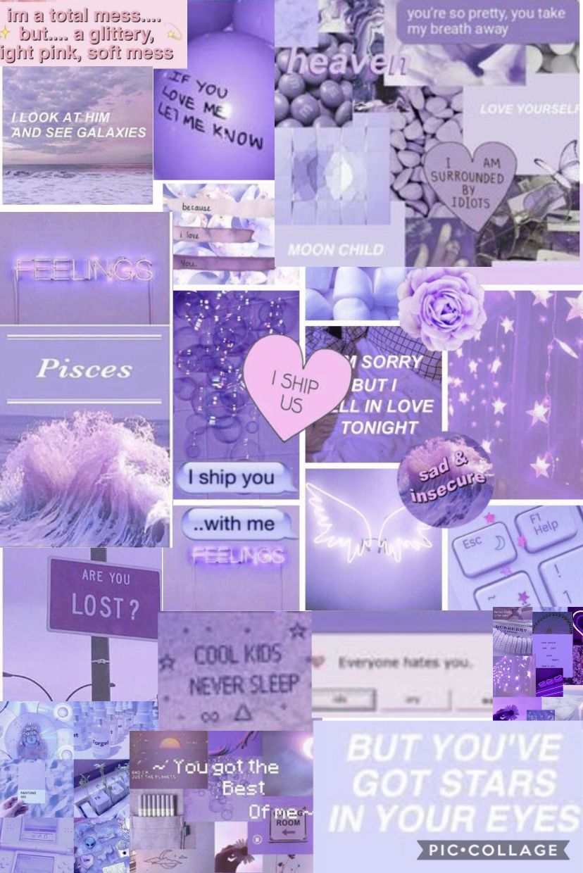 Purple Aesthetic Collage Wallpaper Free Purple Aesthetic Collage Background