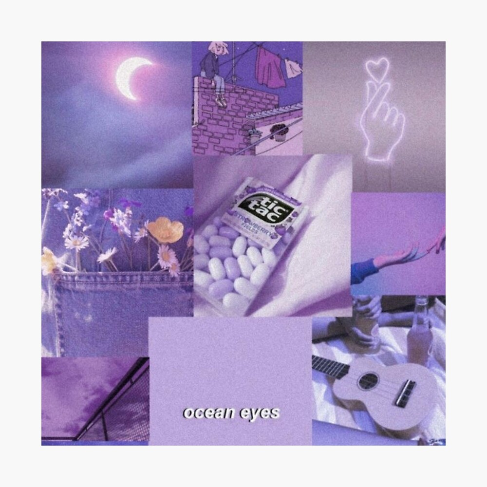 Y2K Light Purple Aesthetic Collage Metal Print By Cloudy Moon