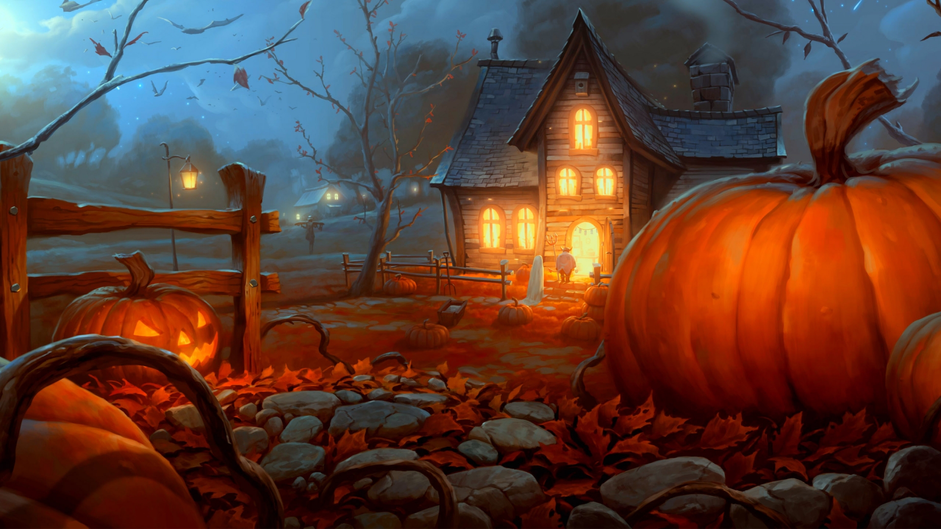 Cute Halloween Desktop HD Wallpaper Download Resolution 4K Wallpaper