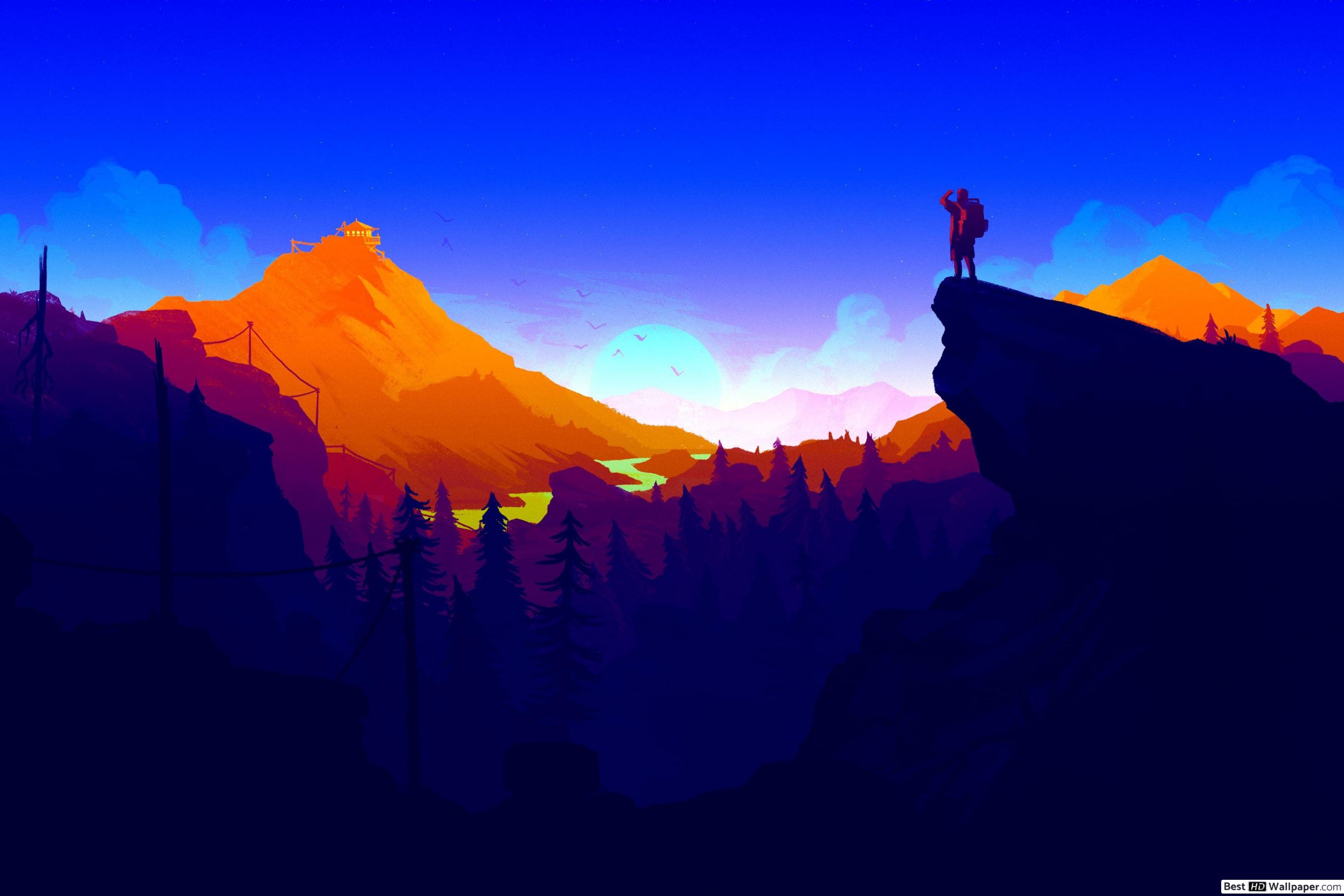 Firewatch (video game) in Mountains HD wallpaper download
