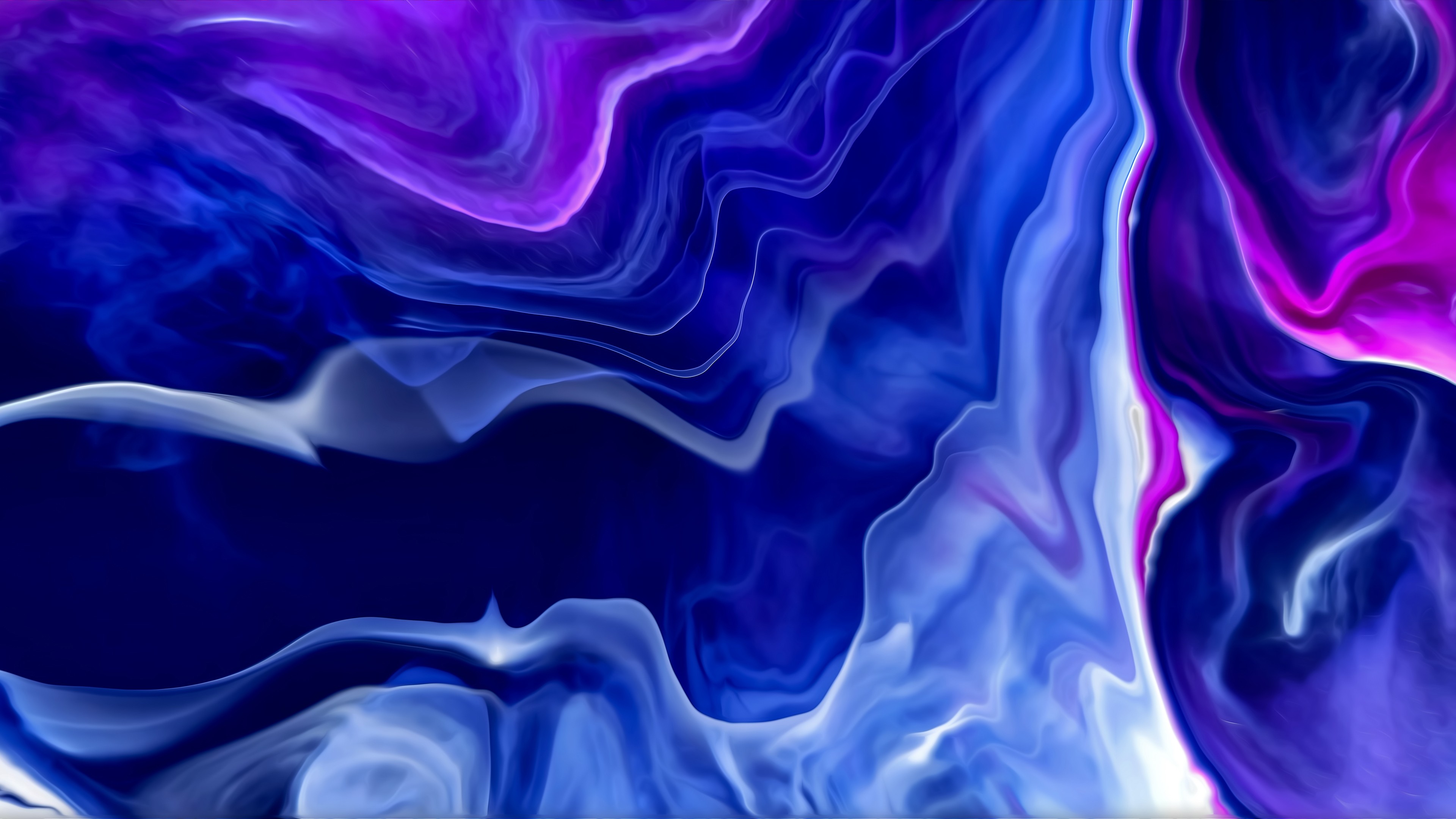 Blue And White Gas Flow 4K HD Abstract Wallpaper