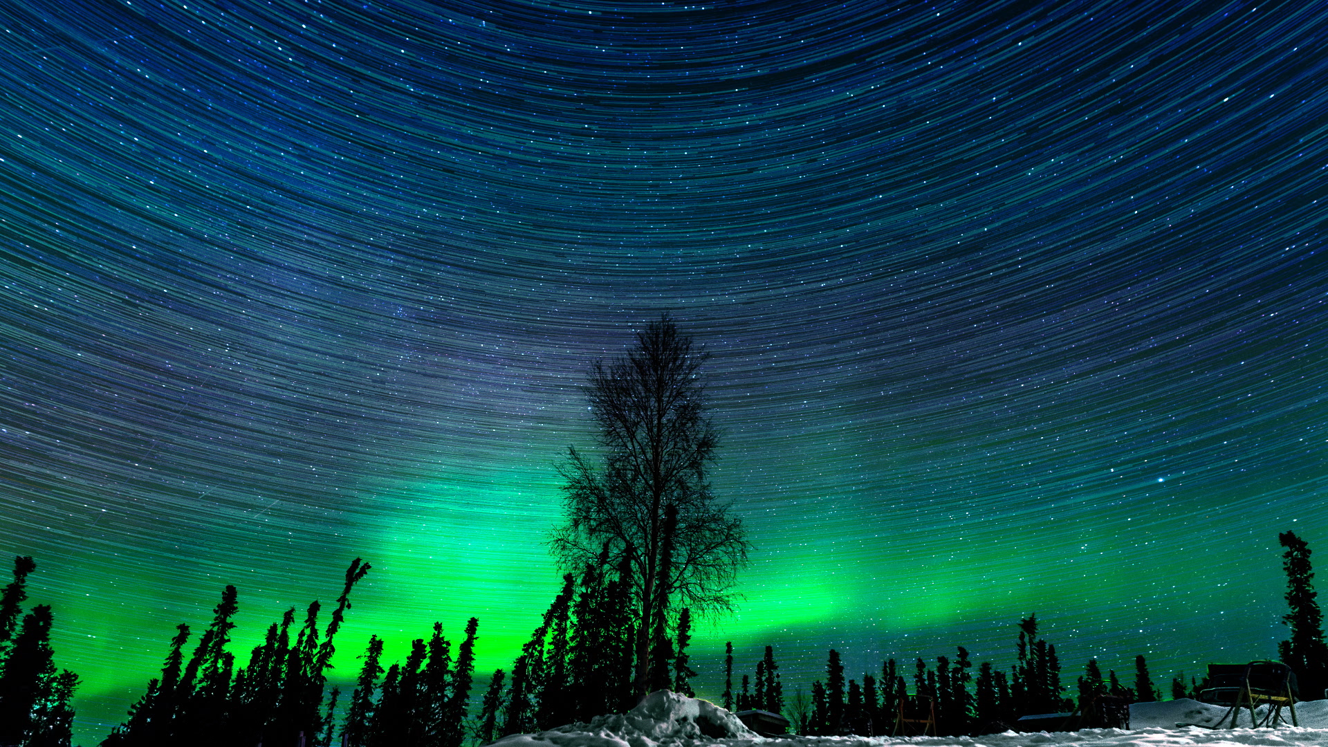 Desktop Wallpaper Beautiful Night Of The Northern Lights Of Alaska, HD Image, Picture, Background, 3kpoyx