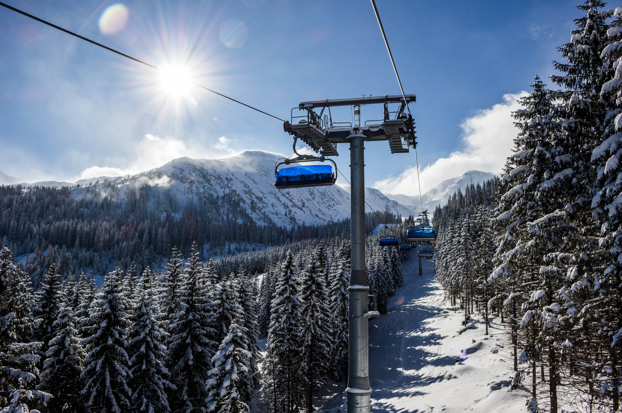 Ski Lift Snow Trees Winter 5k Chromebook Pixel HD 4k Wallpaper, Image, Background, Photo and Picture