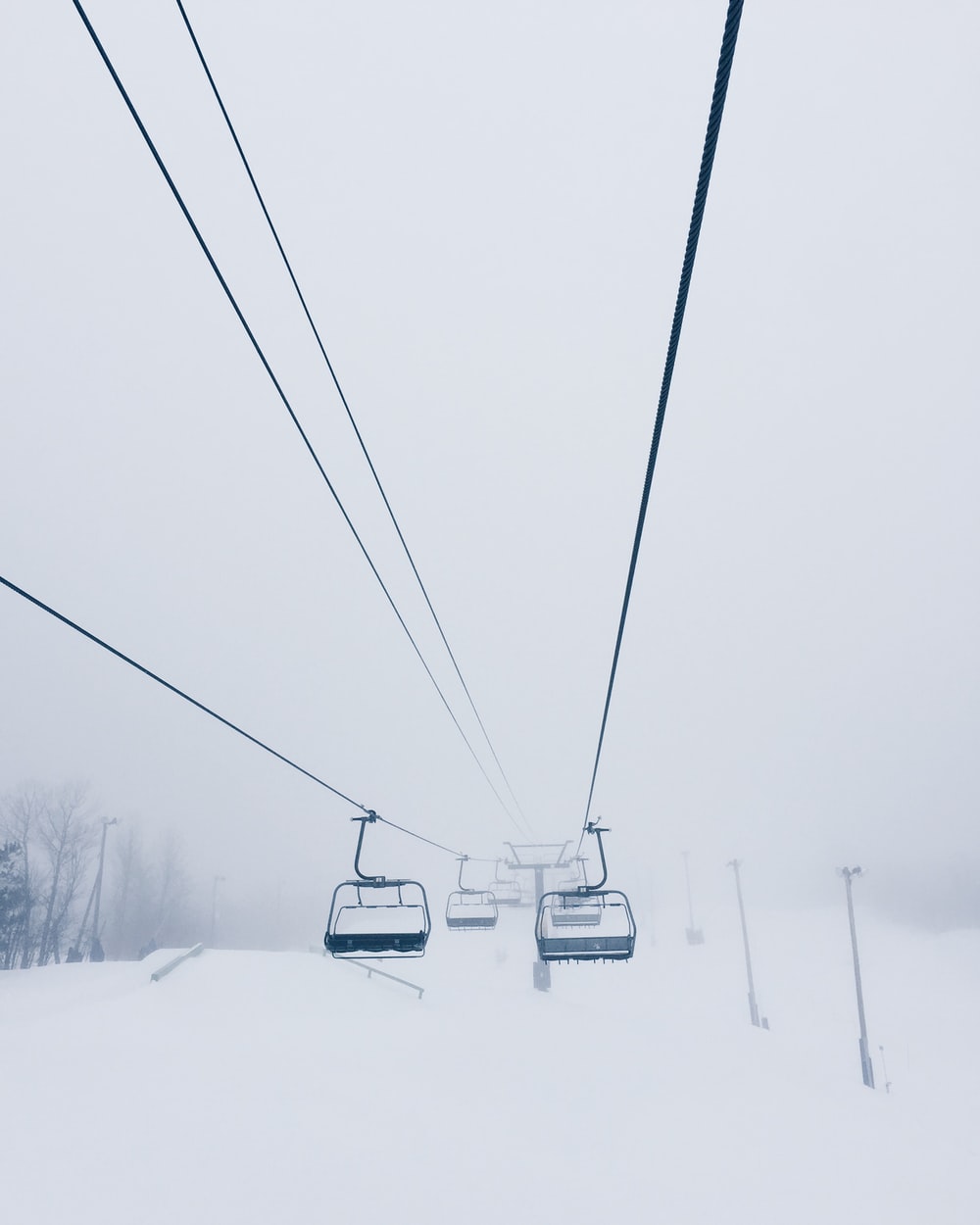 cable cart coated with snow photo