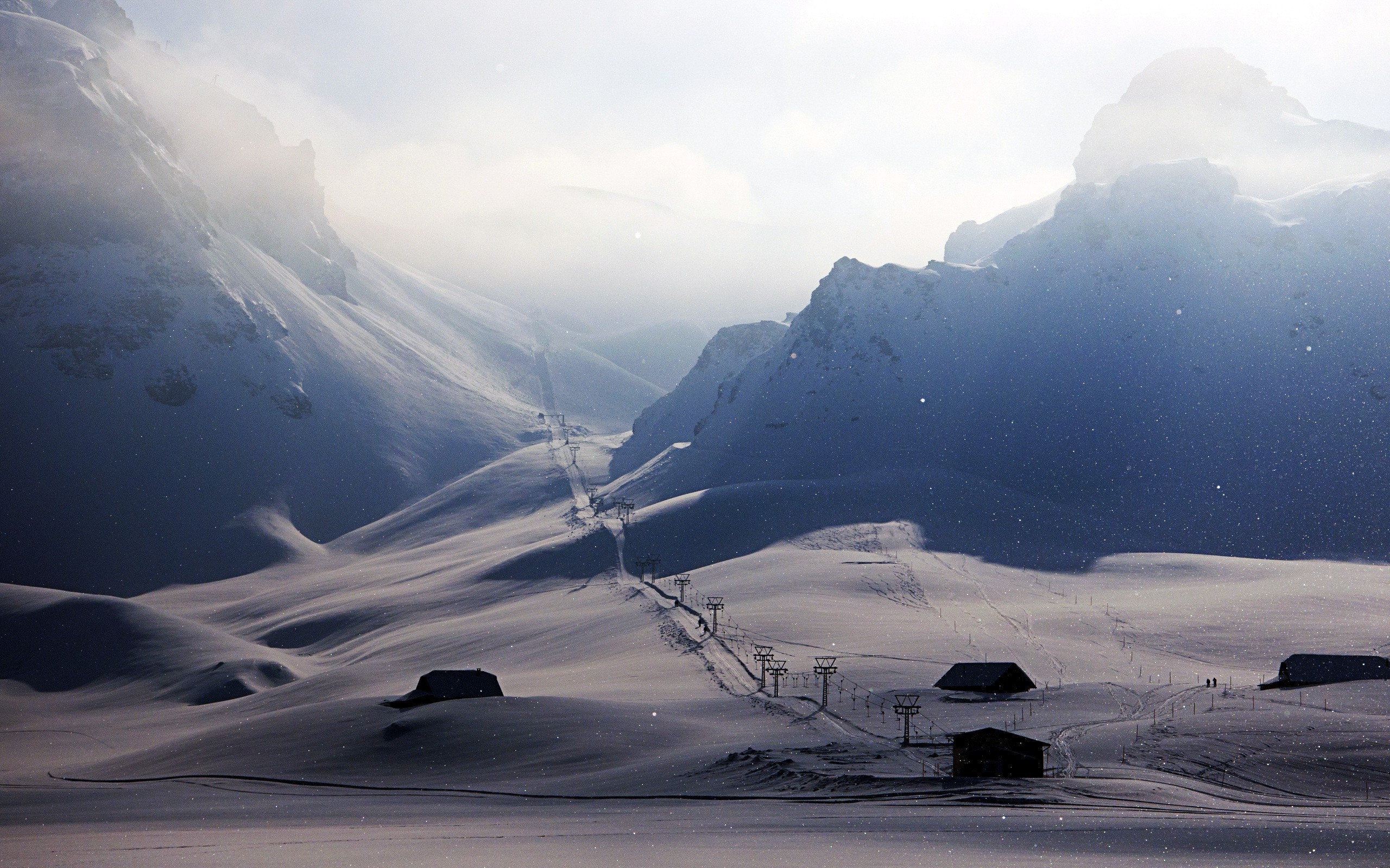 photography, Landscape, Nature, Winter, Snow, Cable Cars, House, Skiing, Ski Lifts, Ski Lift, Mountain Wallpaper HD / Desktop and Mobile Background