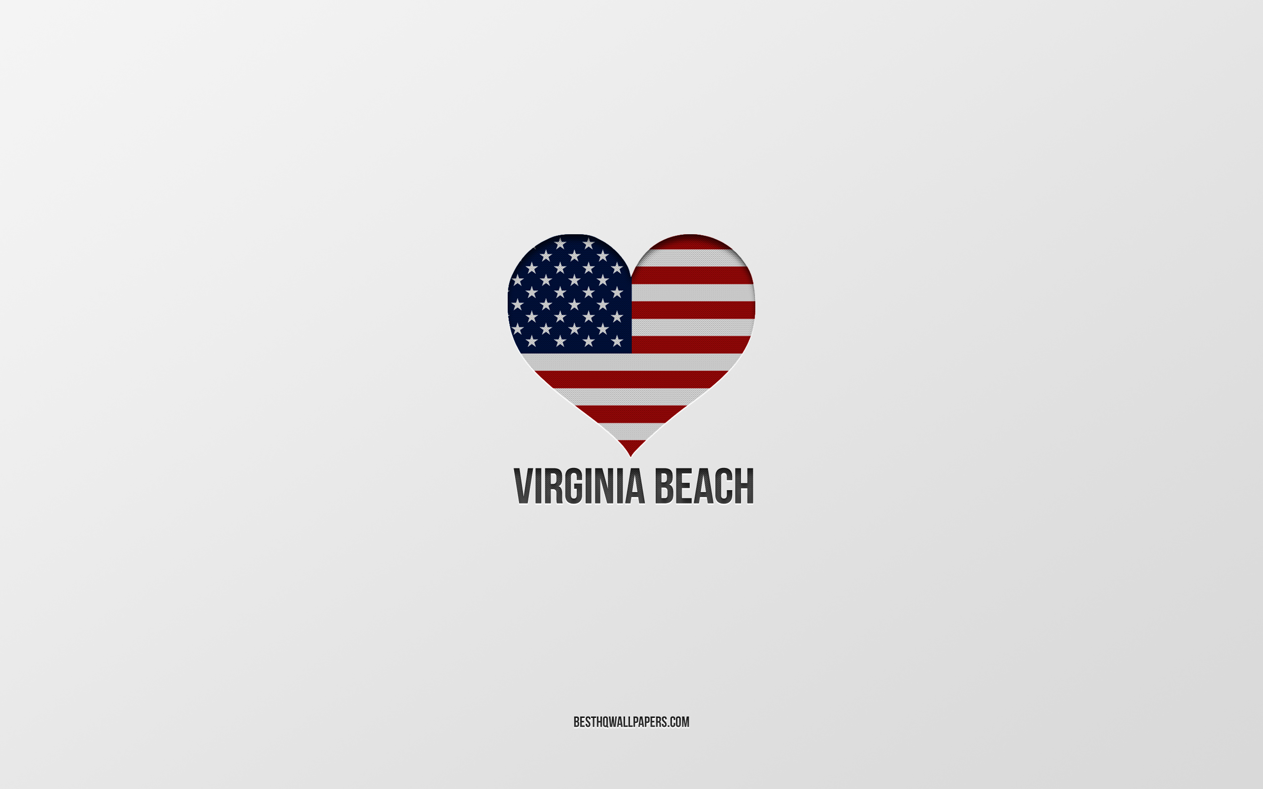 Download wallpaper I Love Virginia Beach, American cities, gray background, Tucson, USA, American flag heart, favorite cities, Love Virginia Beach for desktop with resolution 2560x1600. High Quality HD picture wallpaper