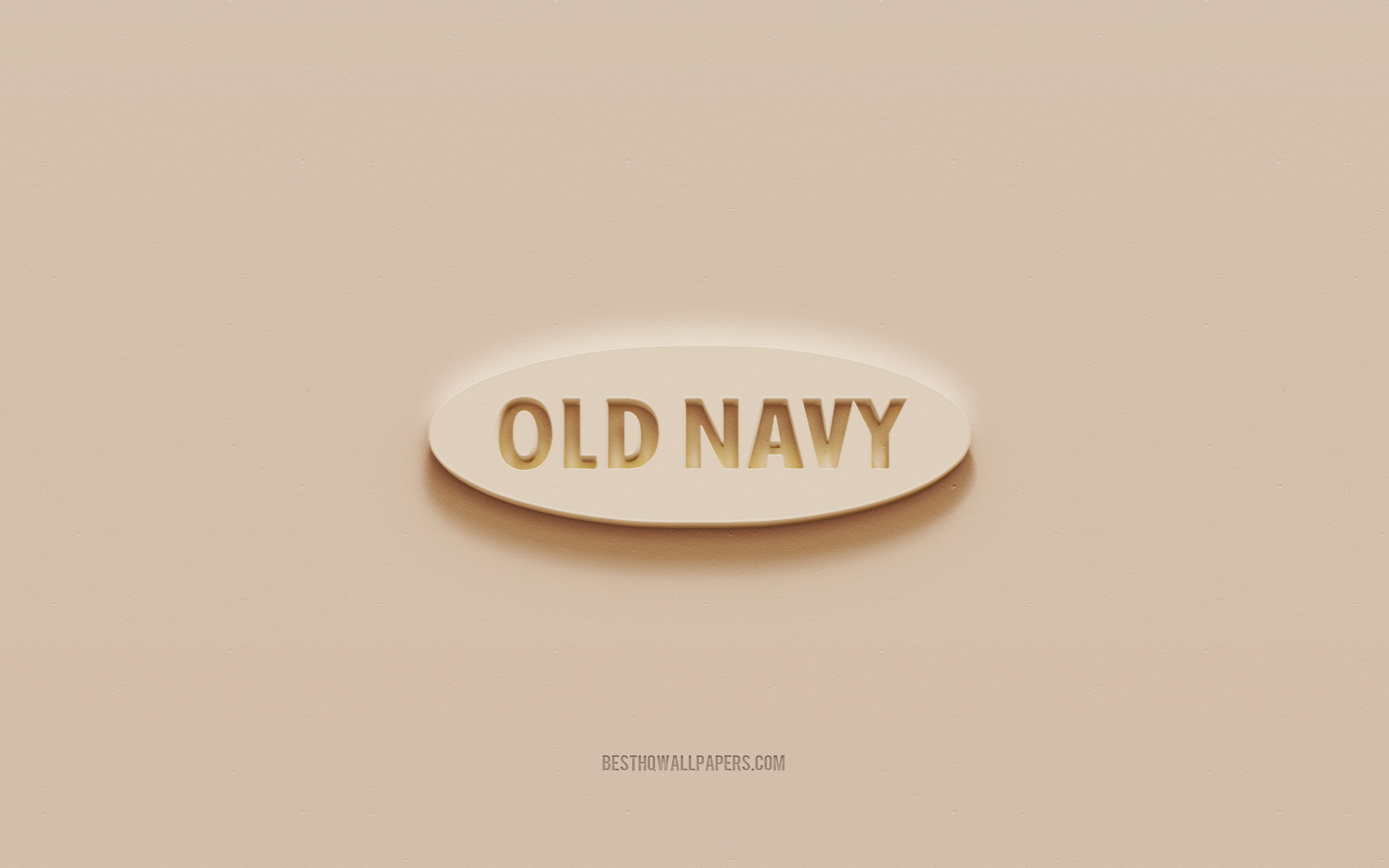 Download wallpaper Old Navy logo, brown plaster background, Old Navy 3D logo, brands, Old Navy emblem, 3D art, Old Navy for desktop with resolution 2560x1600. High Quality HD picture wallpaper