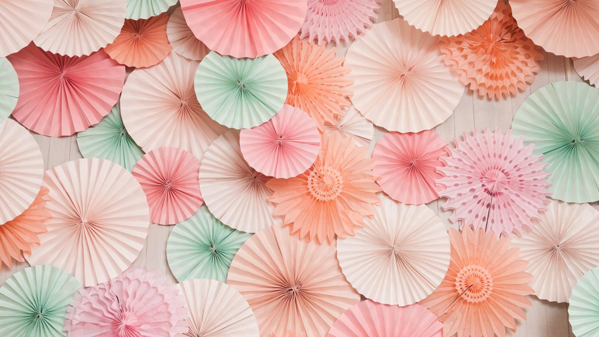 Mint and Coral Colored Paper Art Wallpaper Wallpaper. Wallpaper Download. High Resolution Wallpaper