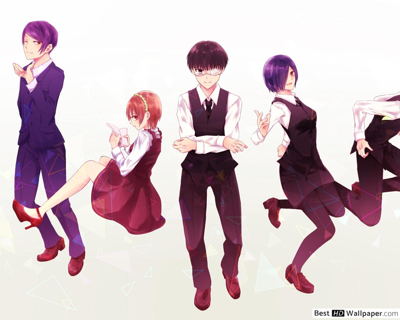 Tokyo Ghoul Kaneki, Shuu Tsukiyama, Hinami Fueguchi, Touka Kirishima, Nishiki Nishio HD wallpaper download