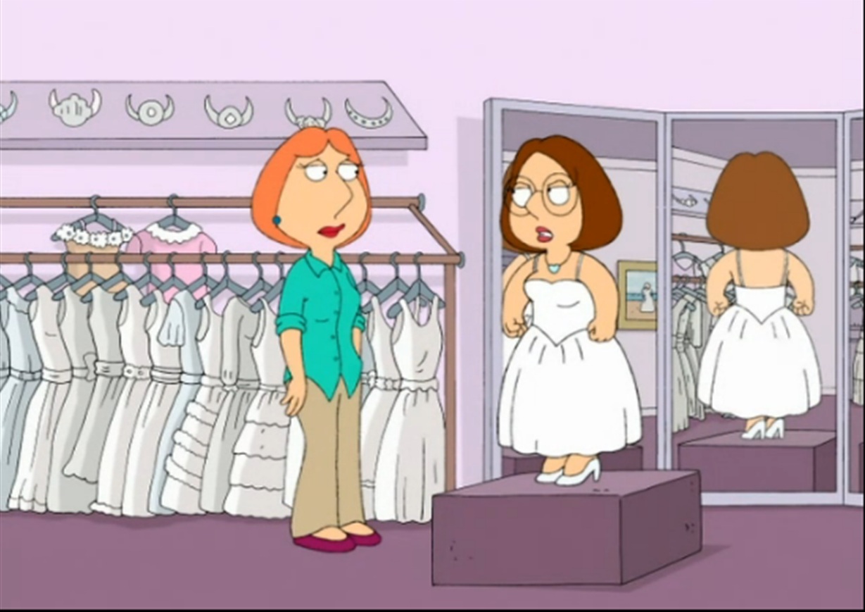 Meg and Lois Griffin (Peter's Daughter) on the Wedding Dress Guy Photo