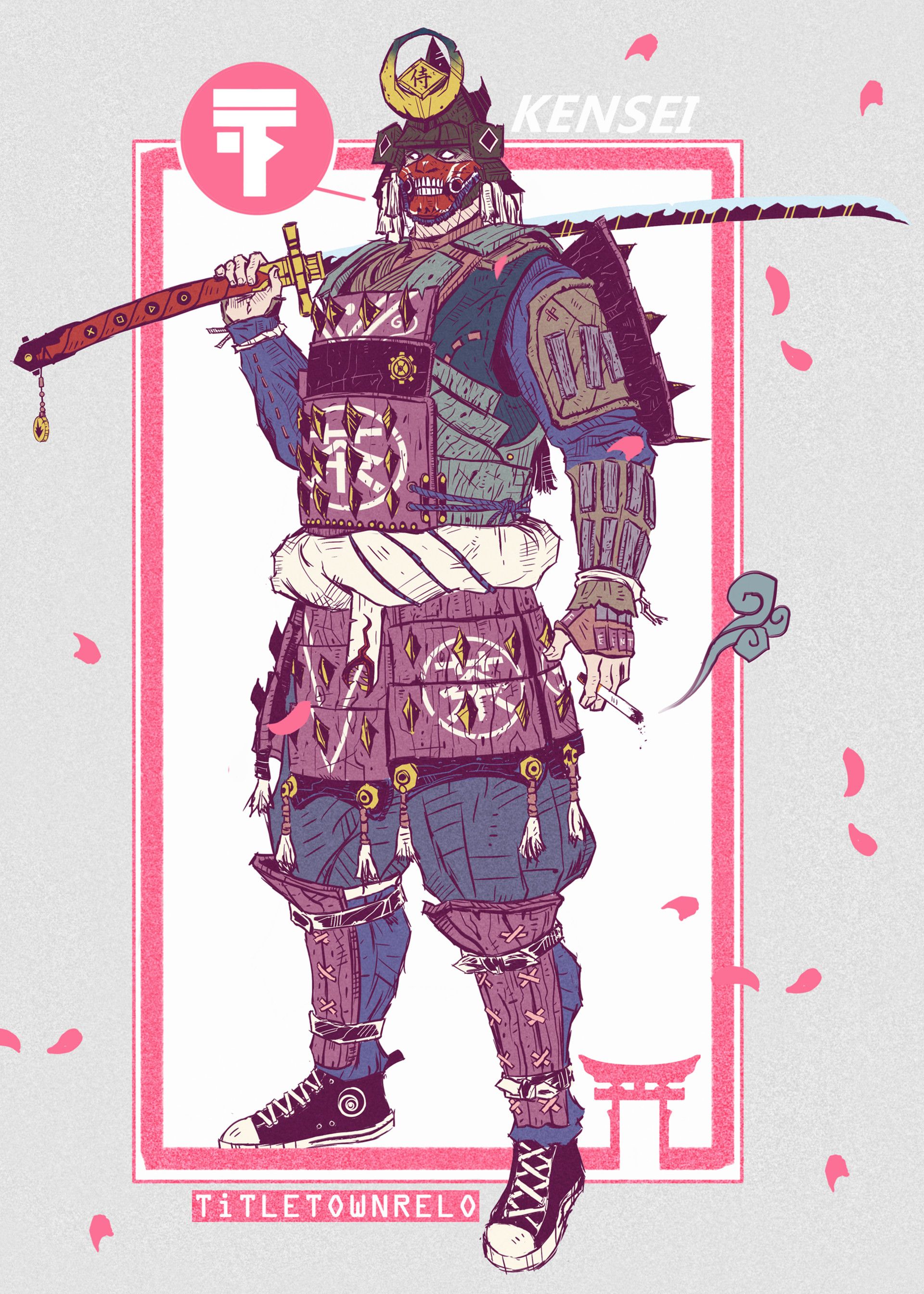 Kensei, titletownrelo _. Samurai artwork, Samurai art, Cyberpunk art
