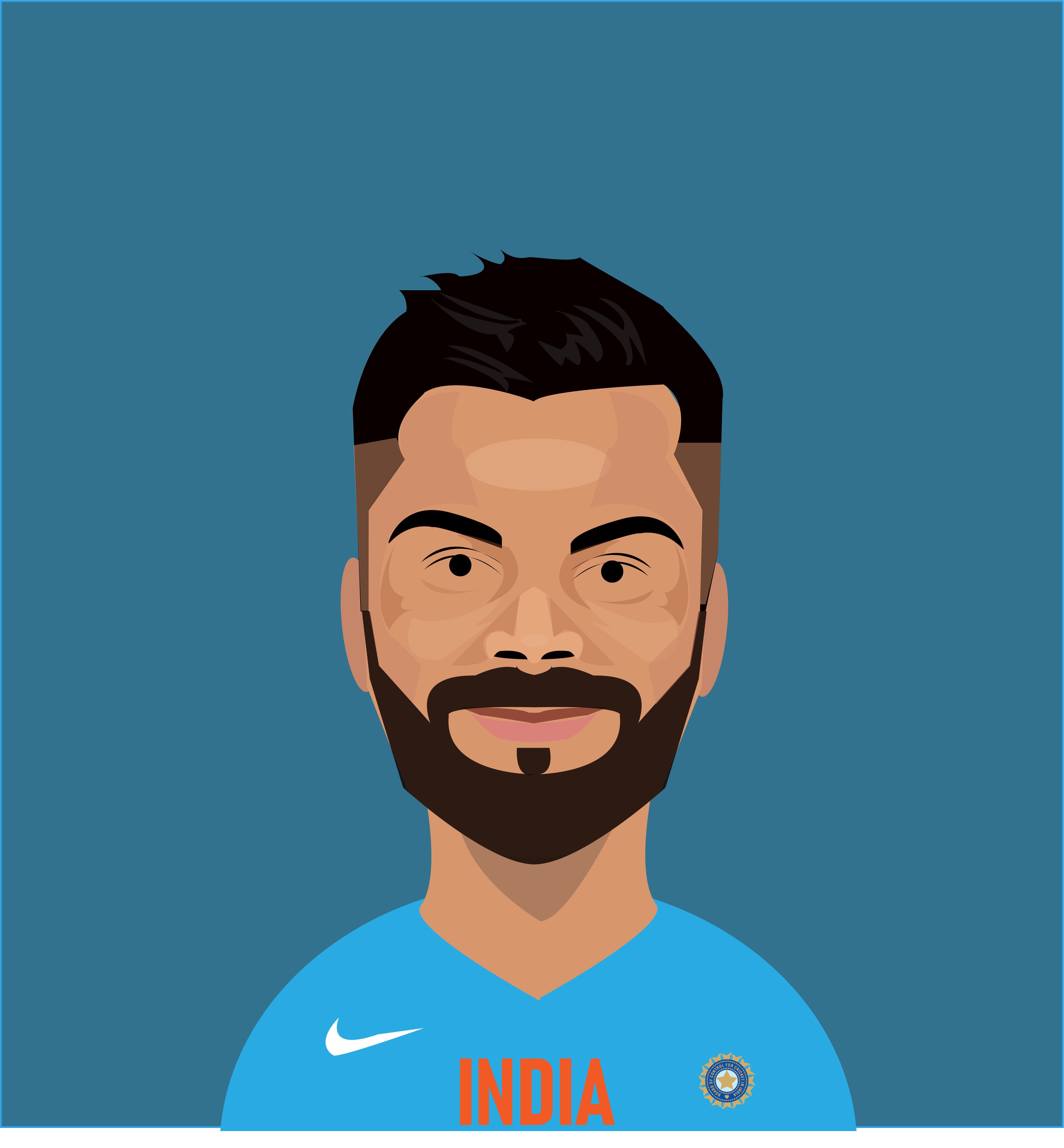 Illustration made by me for Virat Kohli cricketer. Graphic wallpaper, Illustration, Illustration art