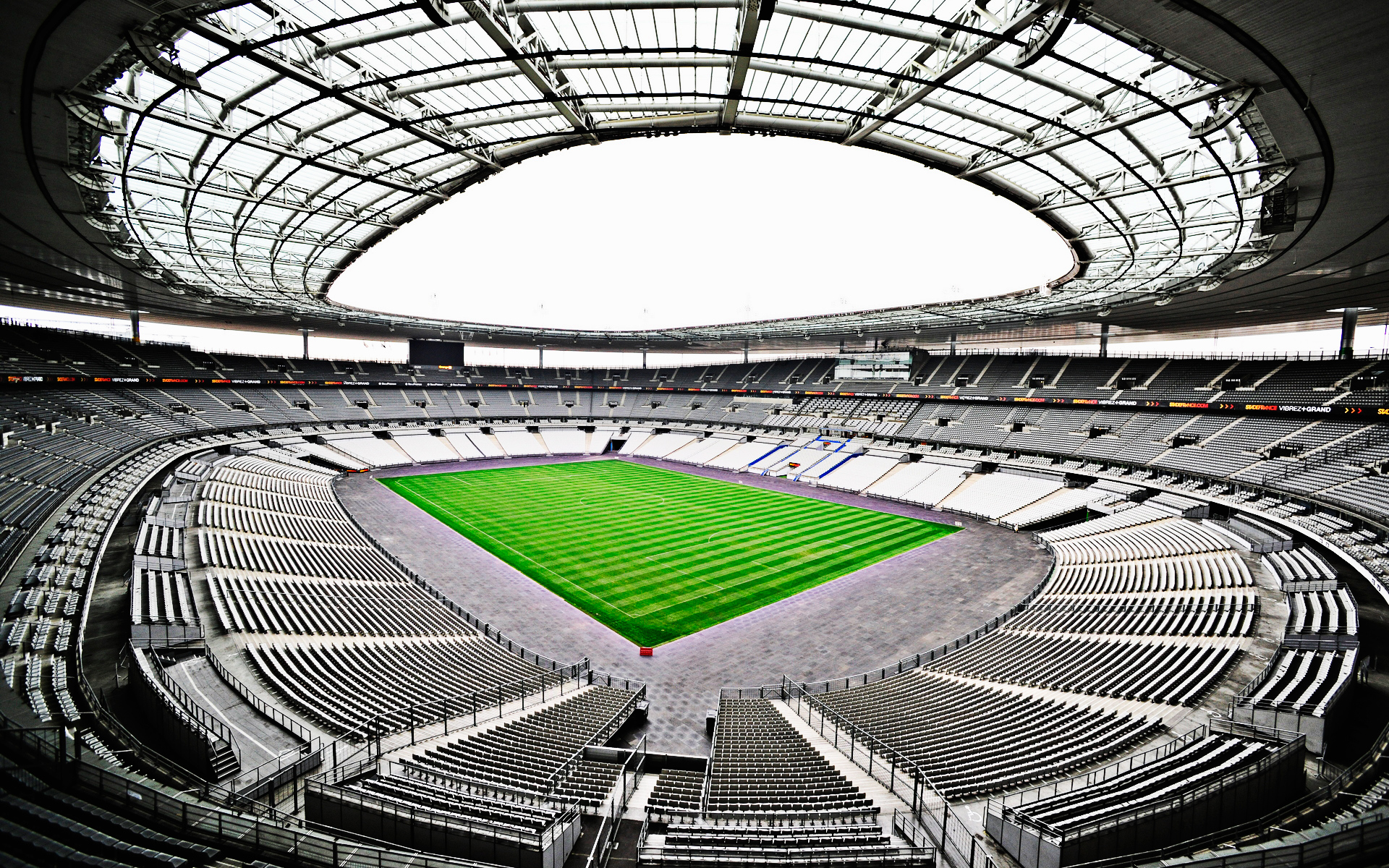 Download wallpaper Stade De France, Saint Denis, Paris, France, inside view, football field, french football stadium, football, France national football team for desktop with resolution 1920x1200. High Quality HD picture wallpaper