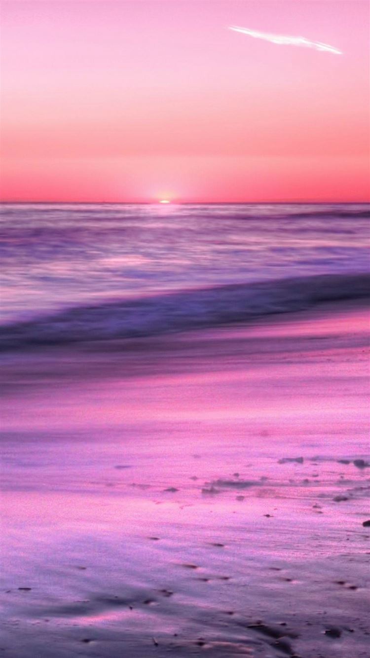 Sunrise Horizon Calm Sea Beach iPhone 8 Wallpaper Free Download