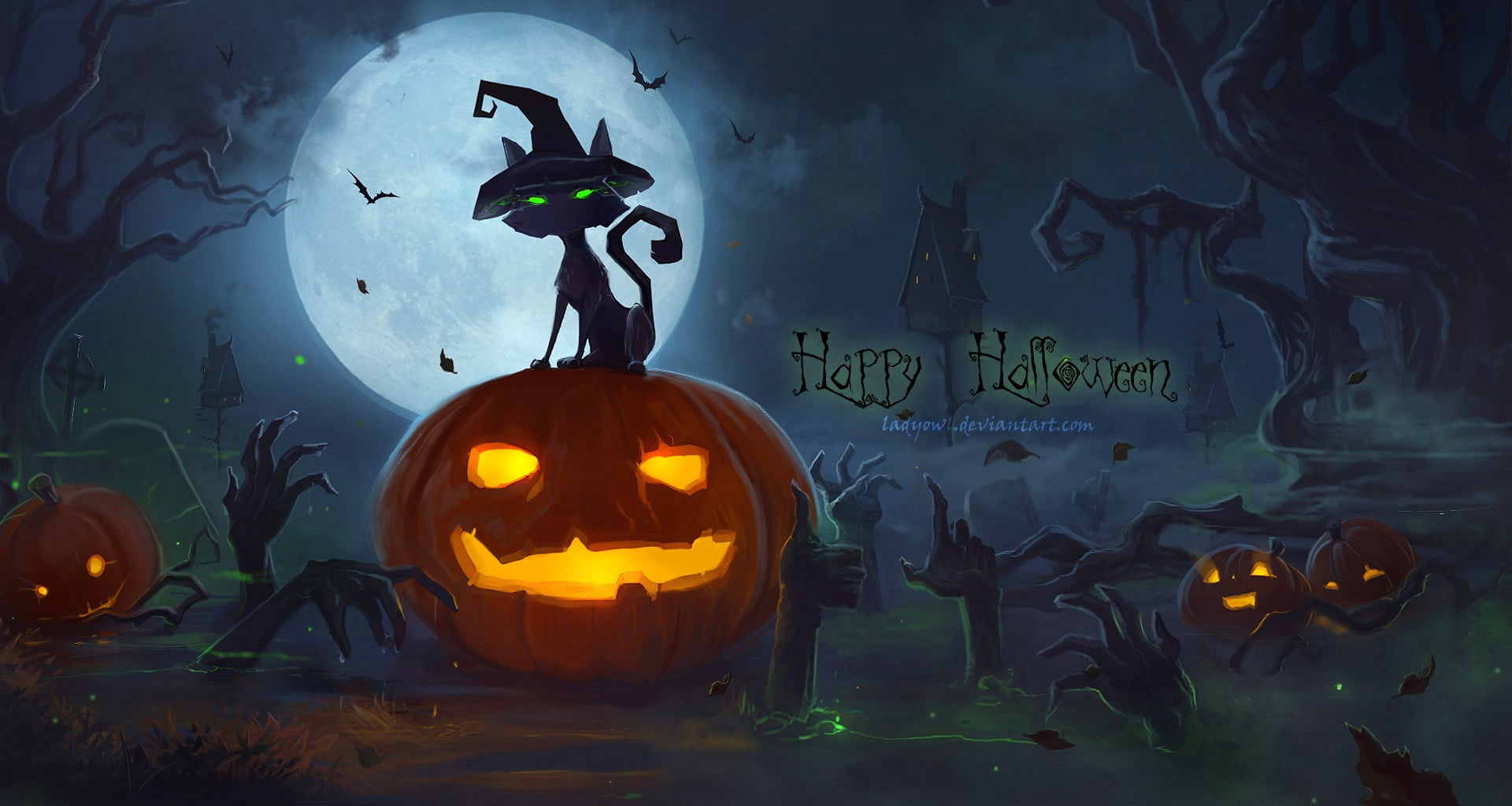 Happy Haloween Digital Wallpape, Halloween, Pumpkin • Wallpaper For You HD Wallpaper For Desktop & Mobile