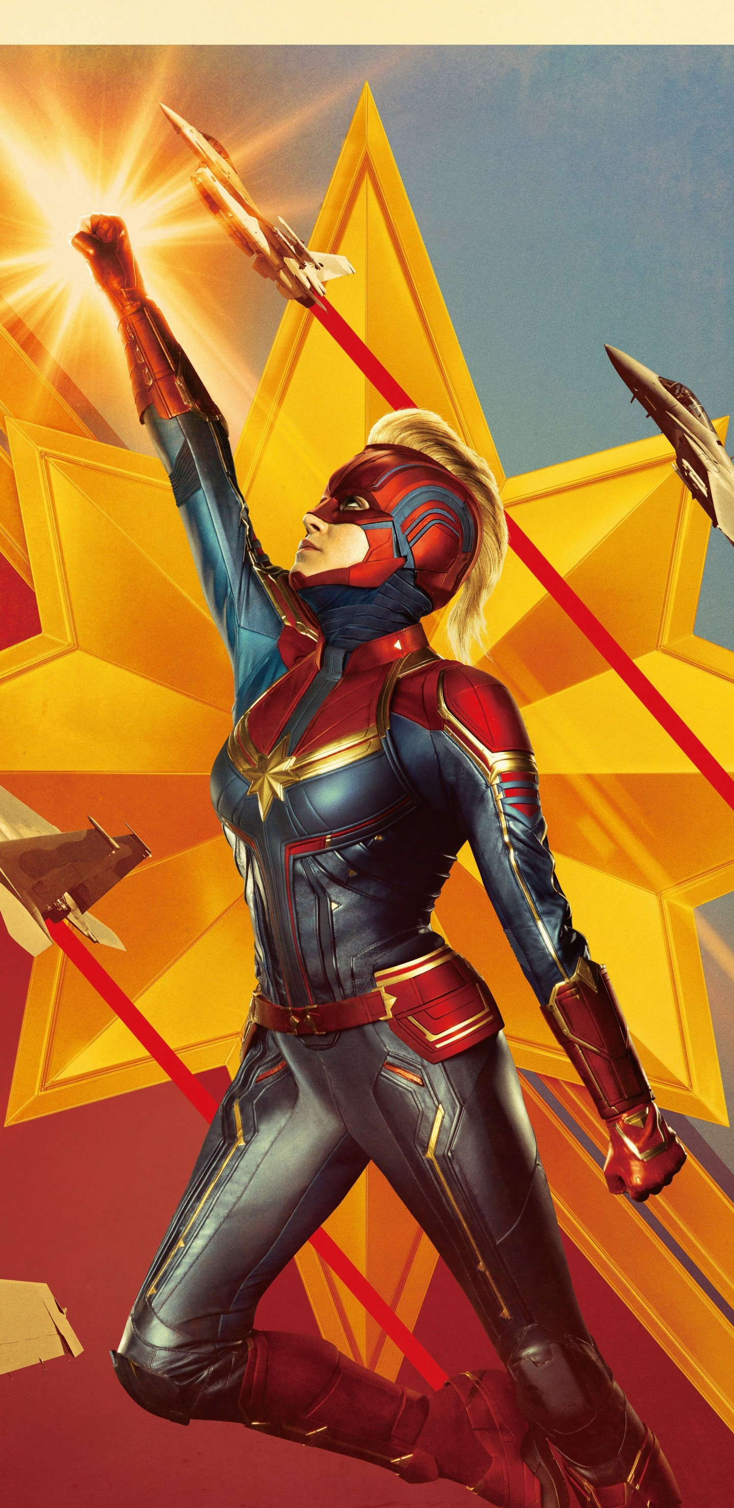 Download 1440x2960 Carol Danvers, Captain Marvel, Artwork Wallpaper for Samsung Galaxy S Note S S8+, Google Pixel 3 XL