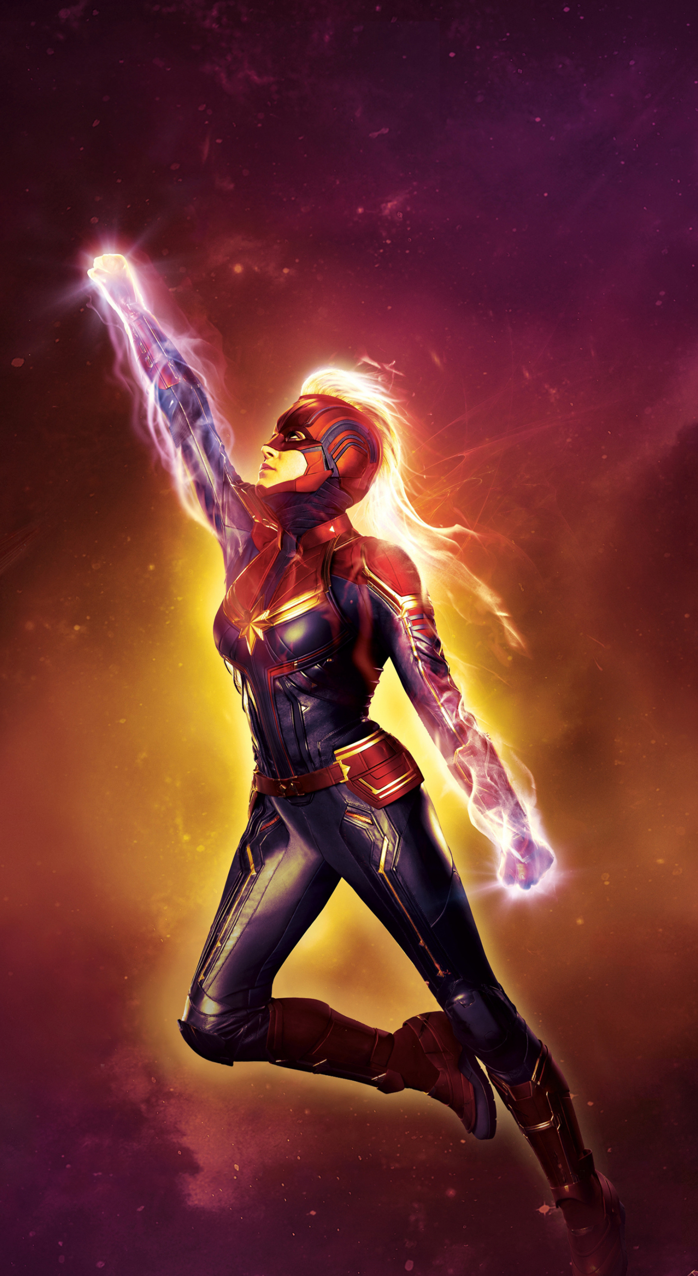 Download 1440x2630 wallpaper captain marvel, glow, superpower, fan art, samsung galaxy note 1440x2630 HD image, background, 19941