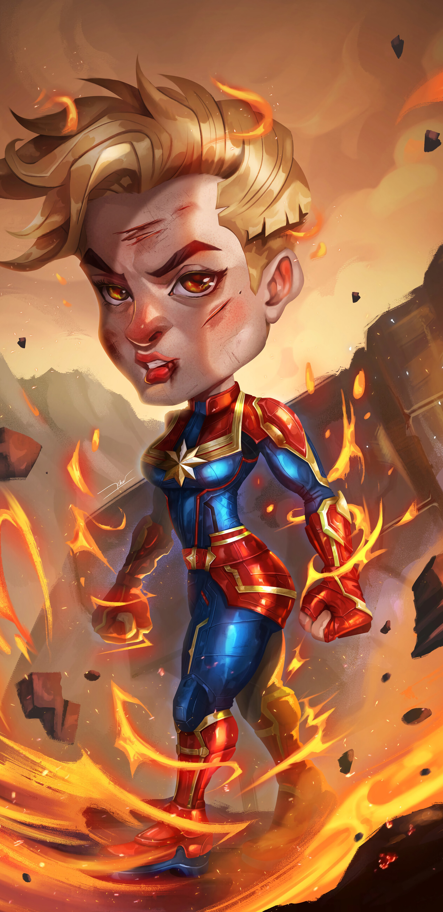 Captain Marvel Chibi Samsung Galaxy Note S S SQHD HD 4k Wallpaper, Image, Background, Photo and Picture