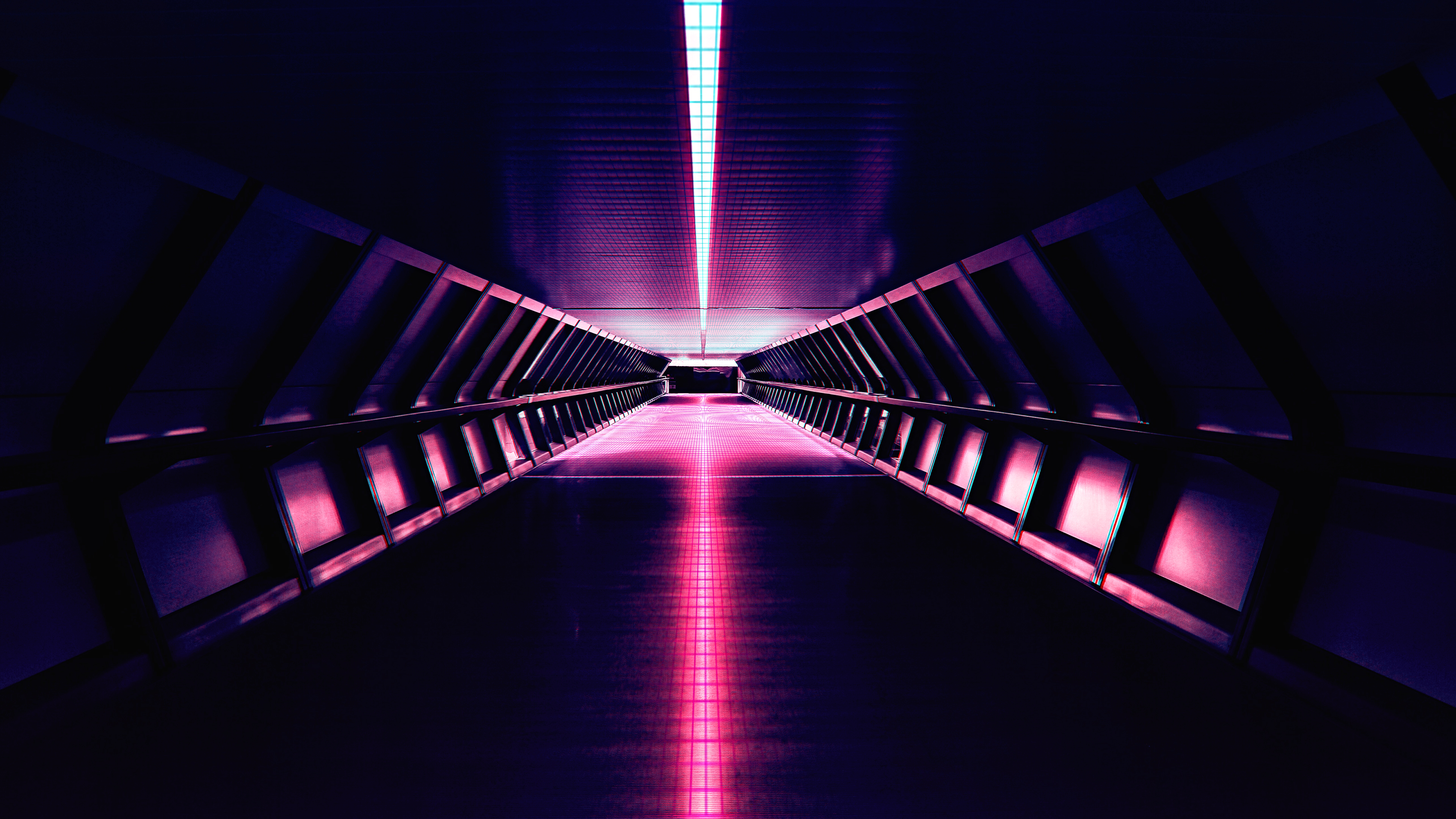 Architecture, Pink, Electronic music, Retro, Purple, Neon, 4K, Synthwave. Mocah HD Wallpaper