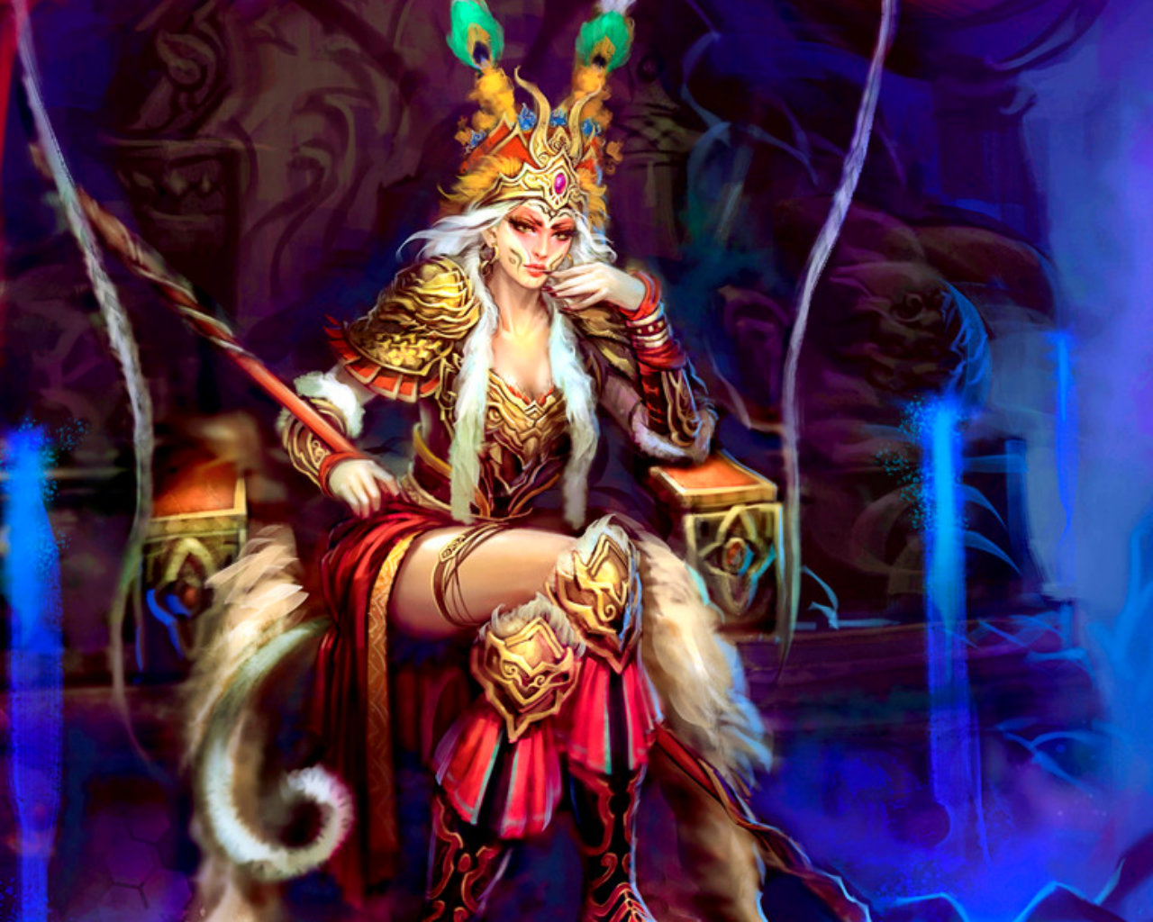 Warrior Queen On Throne