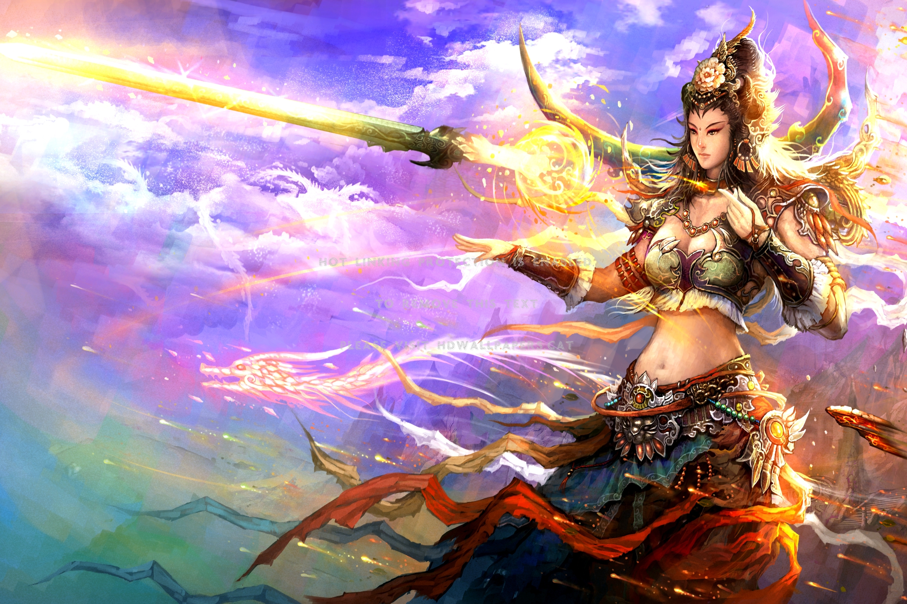 warrior queen sword game dynasty abstract