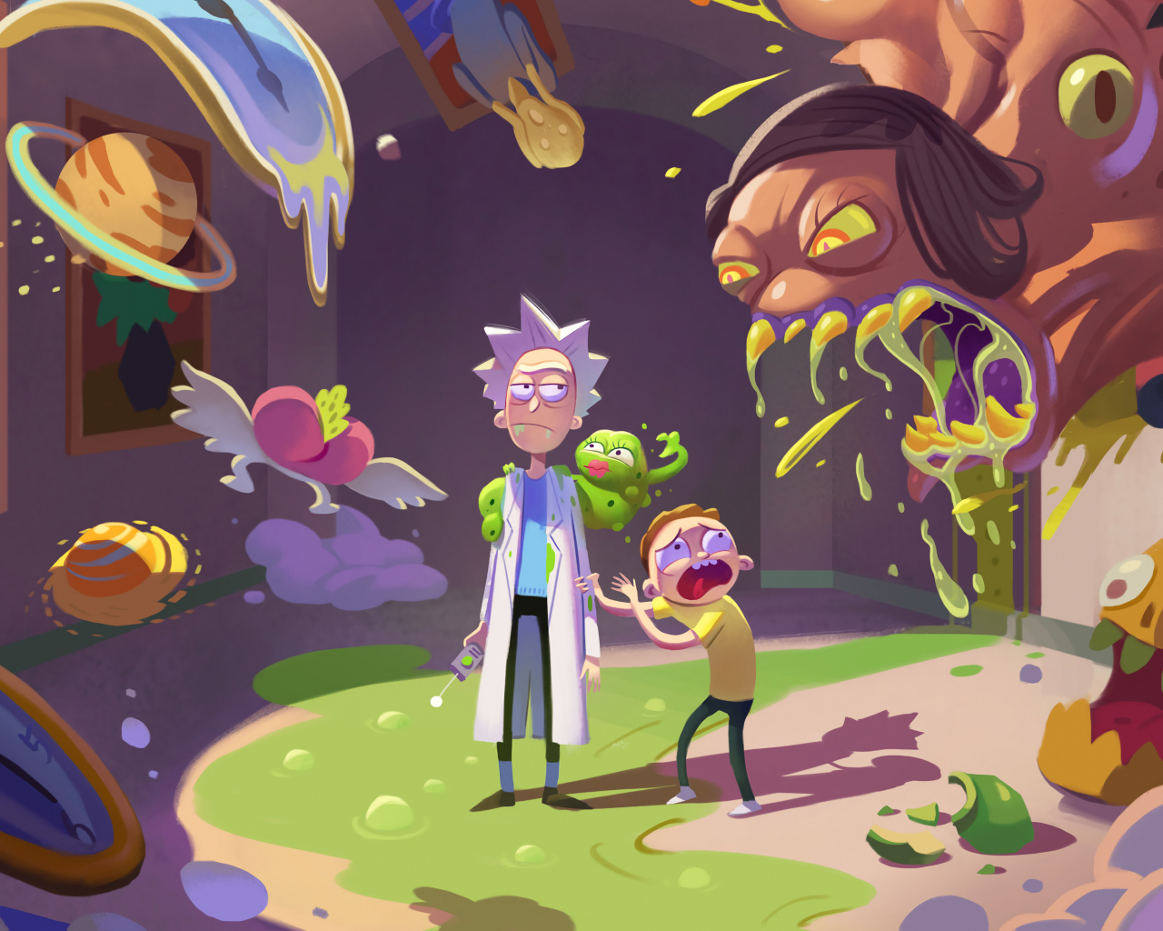 Download 1280x1024 wallpaper rick and morty, season 4, famous tv series, 2019, standard 5:4, fullscreen, 1280x1024 HD image, background, 23119