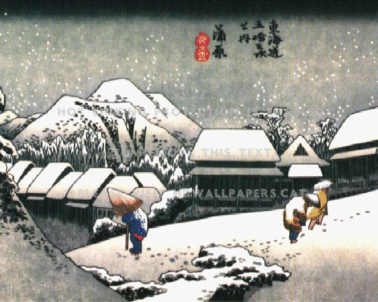 Hiroshige A Village In The Snow Ukiyo E