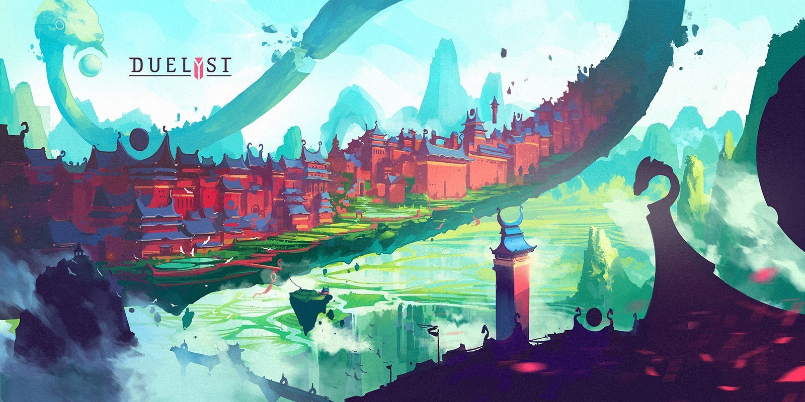 duelyst concept art fantasy art cityscape landscape digital 2d wallpaper